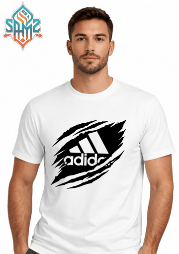 Adidas Cyan Brush – Premium DTF Transfer Print for T-Shirts | Custom Heat Transfer Design Unisex | High Quality Shirt Printing | SAMZ 24