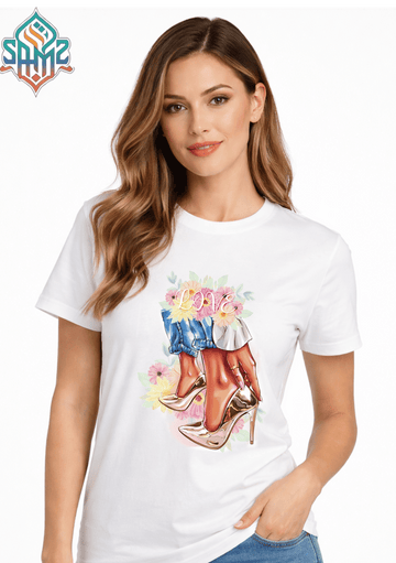 LOVE FLORES – Premium DTF Transfer Print for T-Shirts | Custom Heat Transfer Design for Men Women Kids | High Quality Graphic Shirt Printing | SAMZ 24