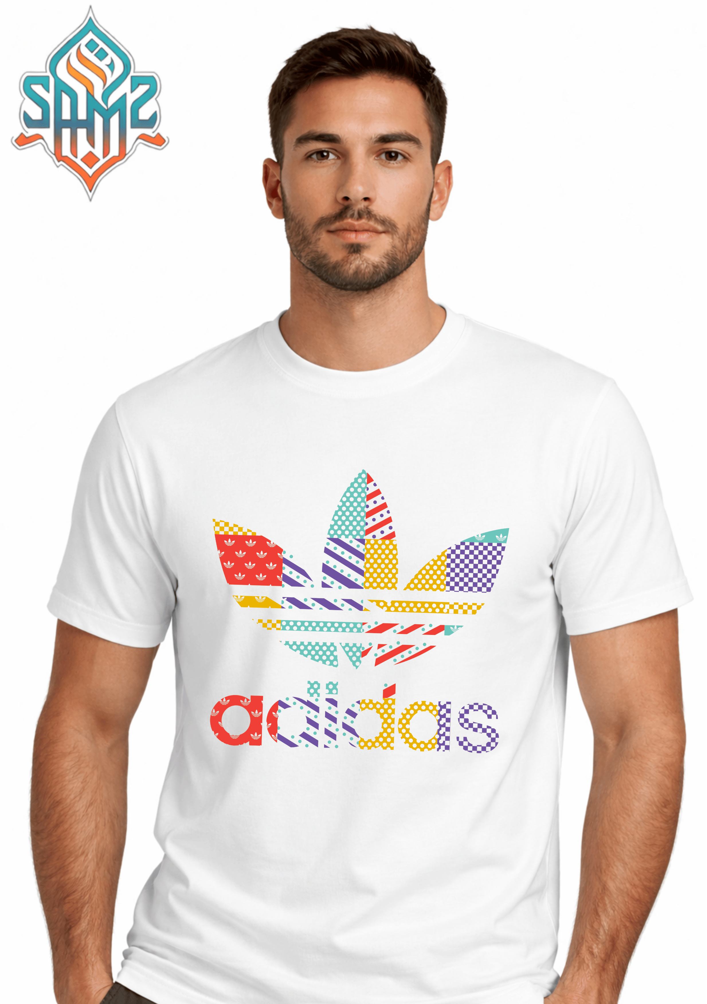 Adidas Pattern Retro – Premium DTF Transfer Print for T-Shirts | Custom Heat Transfer Design Unisex | High Quality Shirt Printing | SAMZ 24