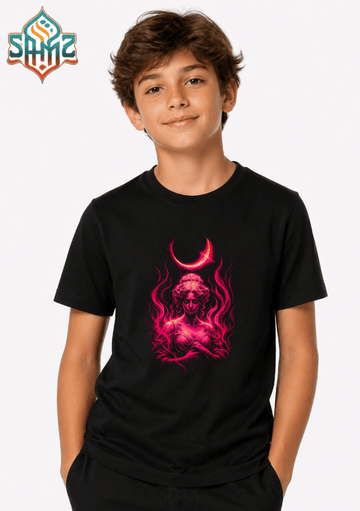 Crescent Moon Art - Premium DTF Transfer Print for T-Shirts | Custom Heat Transfer Design Unisex | High Quality Shirt Printing | SAMZ 24
