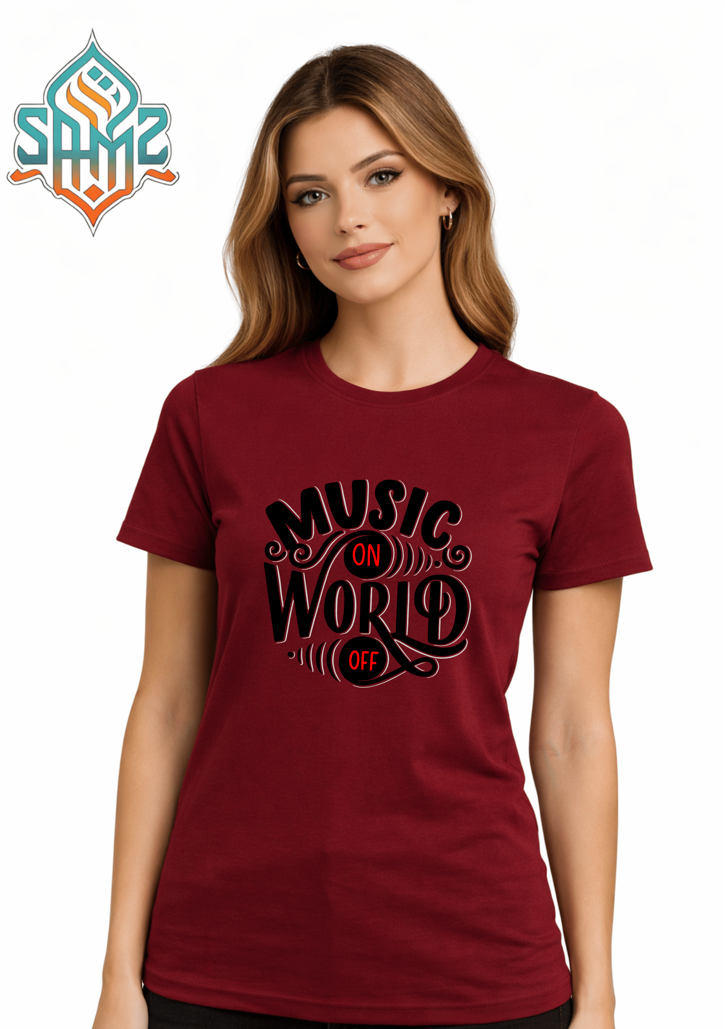 Music On World Off – Premium DTF Transfer Print for T-Shirts | Custom Heat Transfer Unisex | High Quality Shirt Printing | SAMZ 24