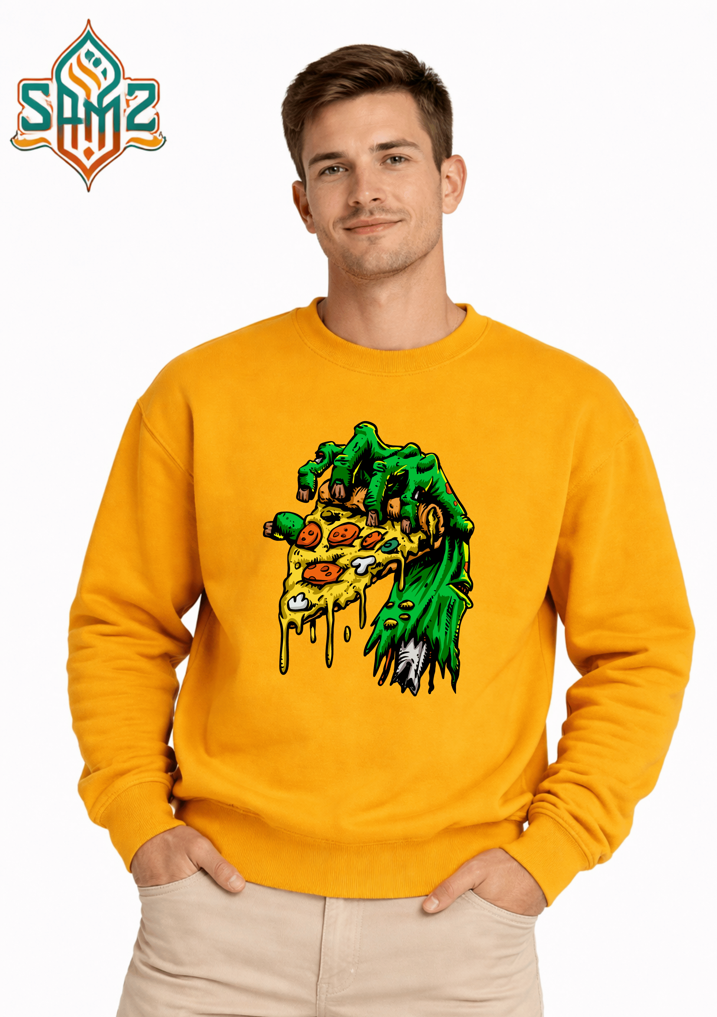 Monster Pizza Madness – Premium DTF Transfer Print for T-Shirts | Custom Heat Transfer Unisex | High Quality Shirt Printing | SAMZ 24