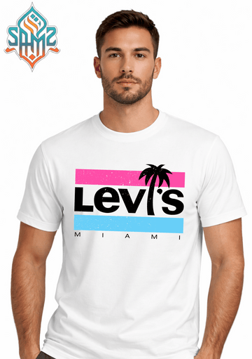 Levi's on the beach – Premium DTF Transfer Print for T-Shirts | Custom Heat Transfer Design Unisex | High Quality Shirt Printing | SAMZ 24