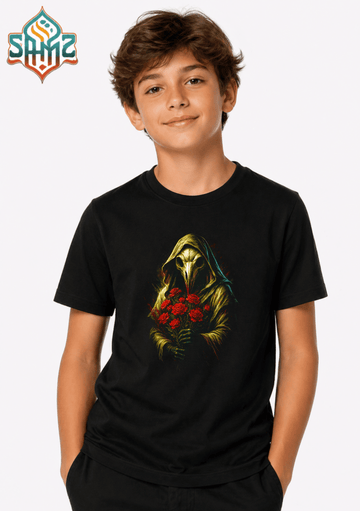 Plague Doctor with Flowers - Premium DTF Transfer Print for T-Shirts | Custom Heat Transfer Design Unisex | High Quality Shirt Printing | SAMZ 24