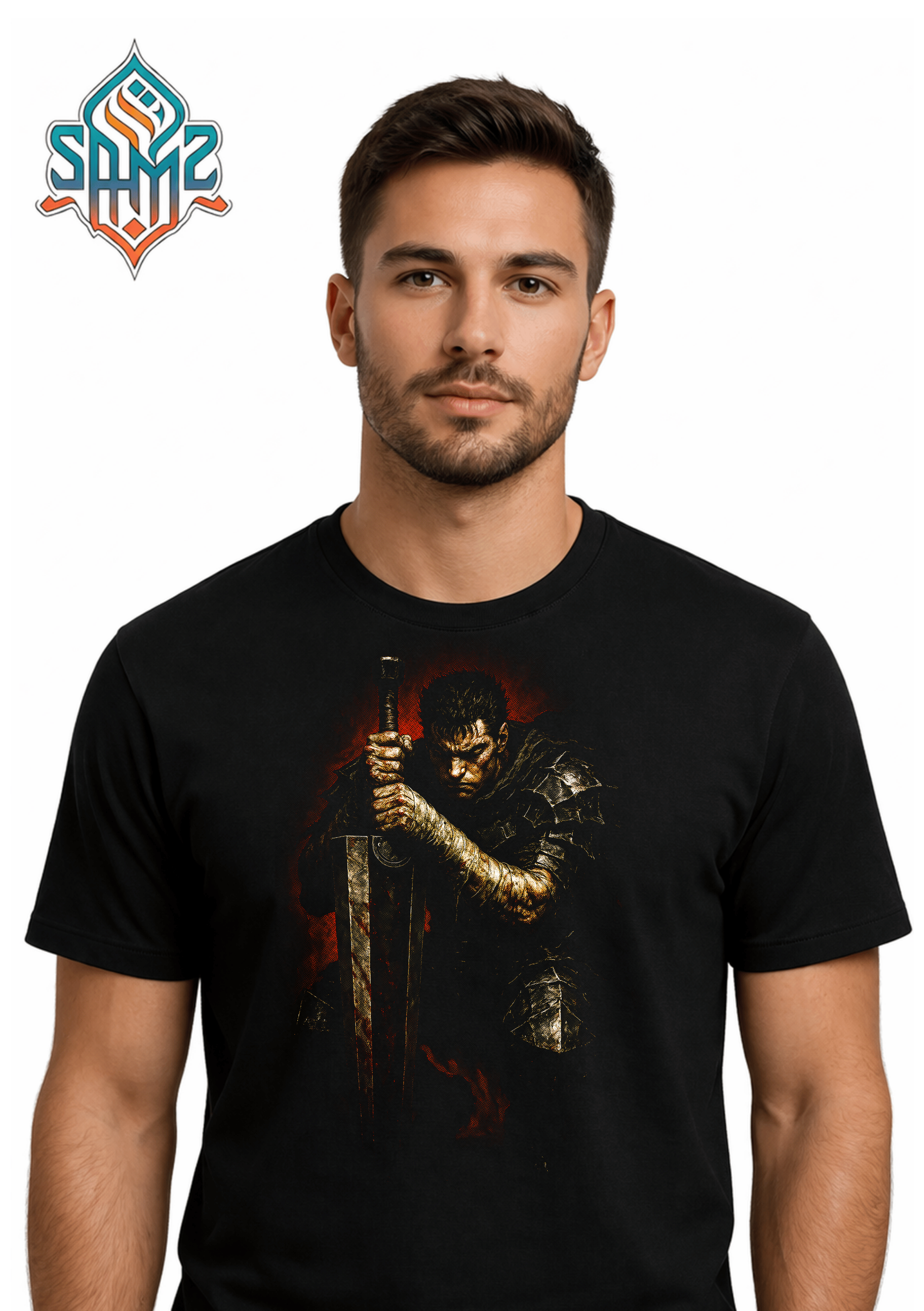 Dark Medieval Warrior – Premium DTF Transfer Print for T-Shirts | Custom Heat Transfer Design Unisex | High Quality Shirt Printing | SAMZ 24