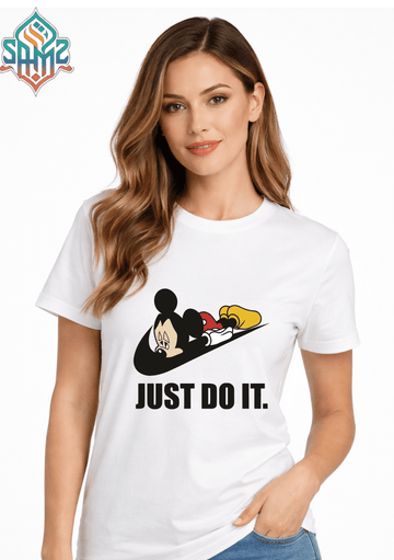 Just Do It Mickey Mouse  – Premium DTF Transfer Print for T-Shirts | Custom Heat Transfer Design for Men Women Kids | High Quality Graphic Shirt Printing | SAMZ 24