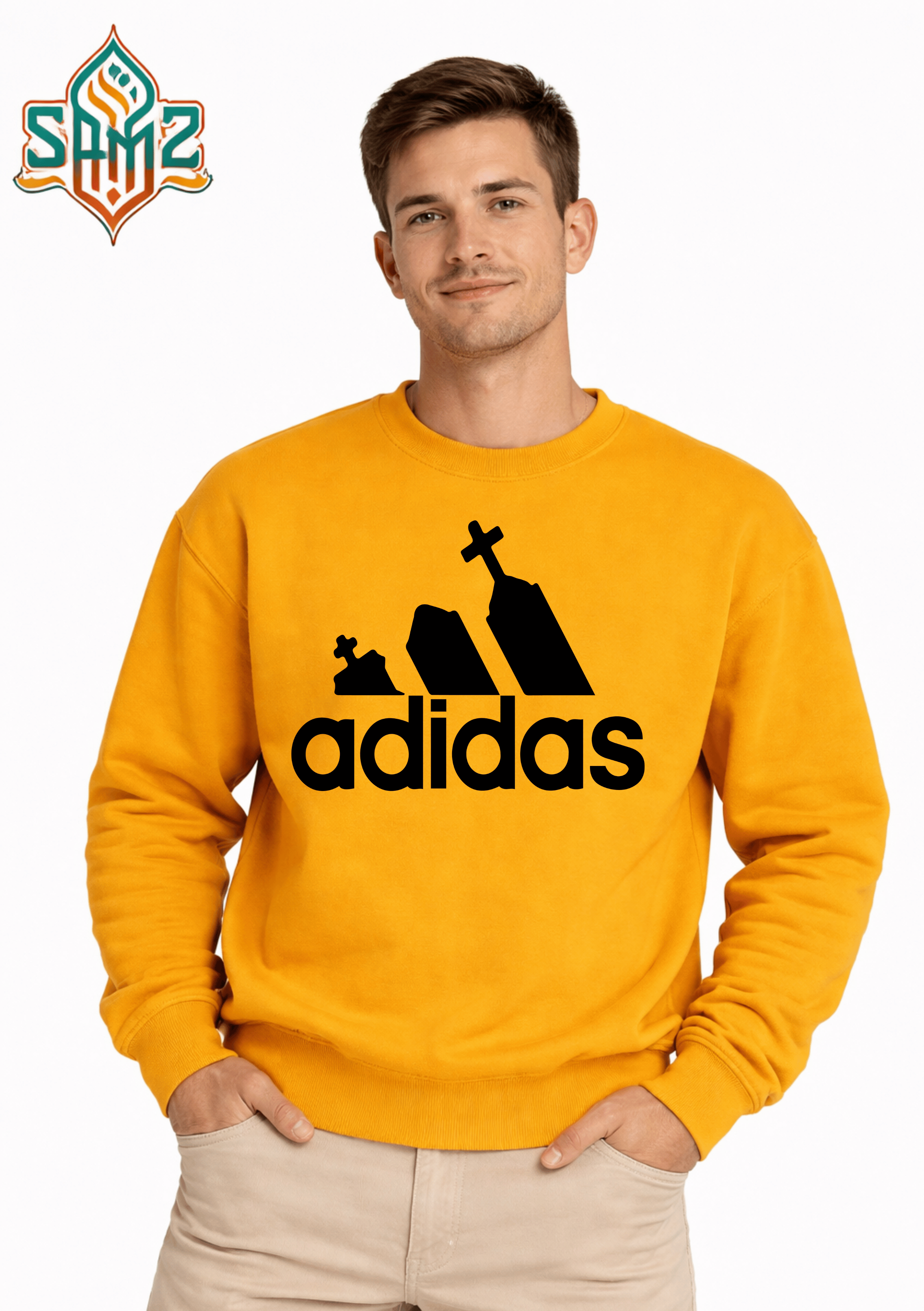 The Adidas With Cross – Premium DTF Transfer Print for T-Shirts | Custom Heat Transfer Unisex | High Quality Shirt Printing | SAMZ 24