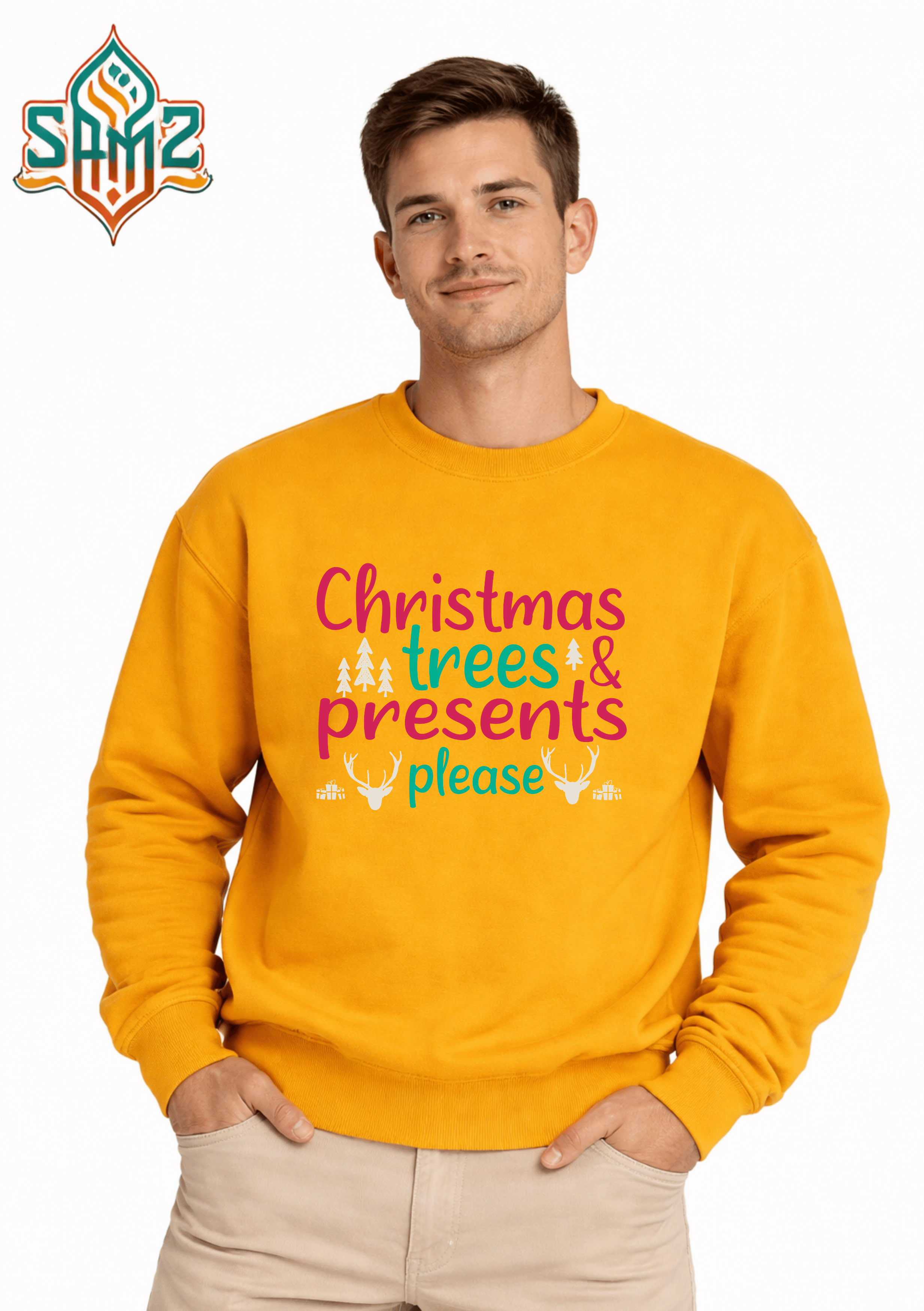 Christmas Trees And Presents Please – Premium DTF Transfer Print for T-Shirts | Custom Heat Transfer Design Unisex | High Quality Shirt Printing | SAMZ 24