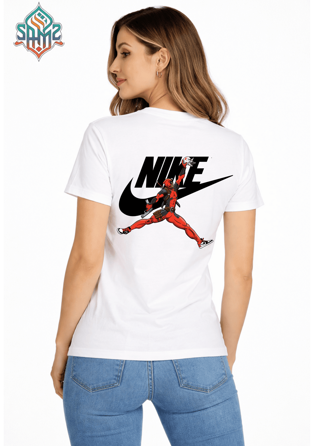 Deadpool Nike – Premium DTF Transfer Print for T-Shirts | Custom Heat Transfer Design for Men Women Kids | High Quality Graphic Shirt Printing | SAMZ 24