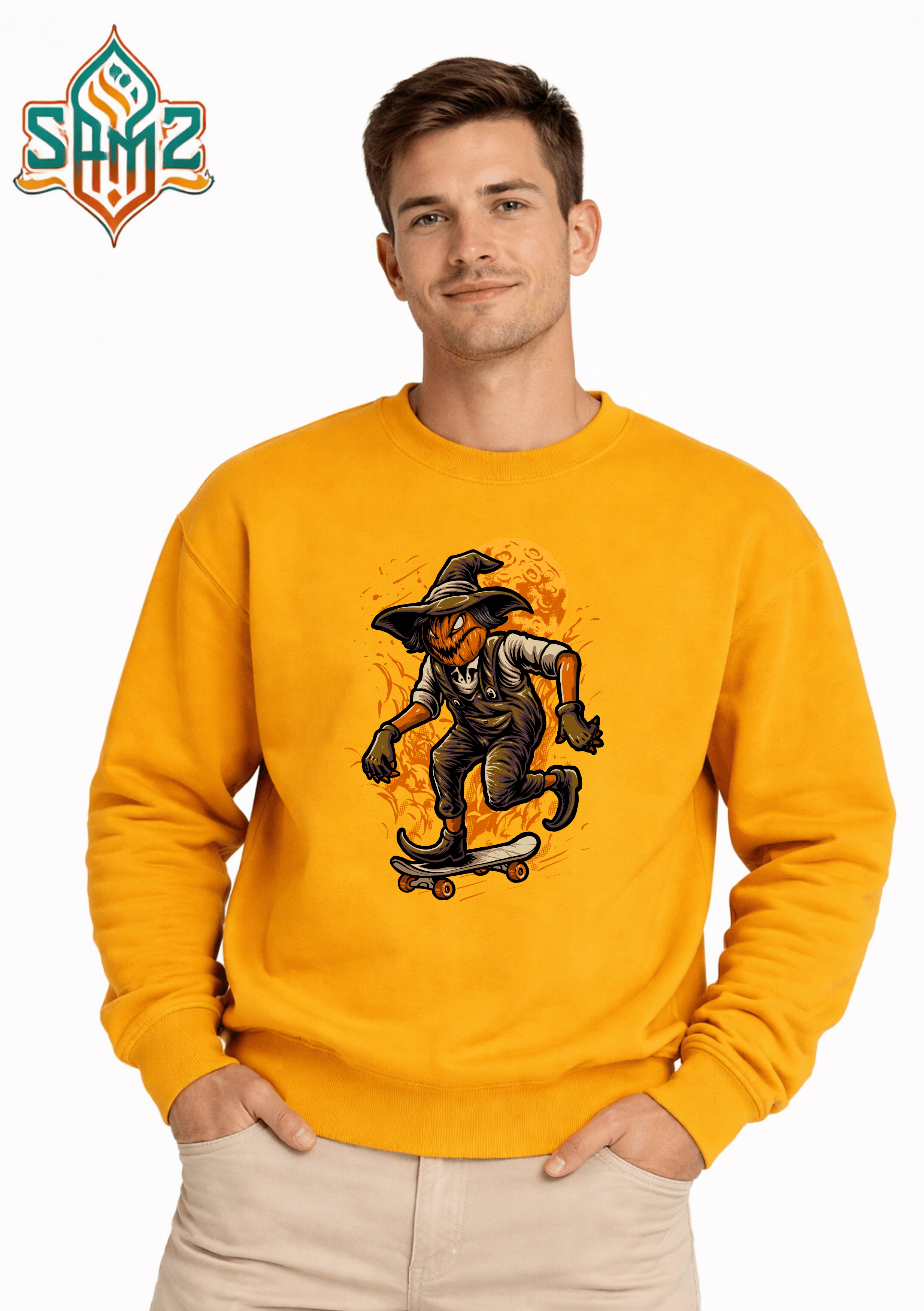 Pumpkin Skate Rider  – Premium DTF Transfer Print for T-Shirts | Custom Heat Transfer Unisex | High Quality Shirt Printing | SAMZ 24