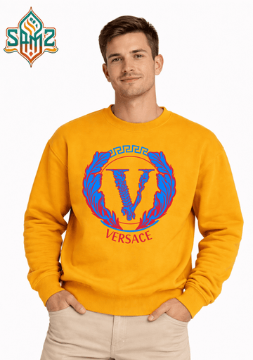 Versace Blue Crest Logo – Premium DTF Transfer Print for T-Shirts | Custom Heat Transfer Unisex | High Quality Shirt Printing | SAMZ 24