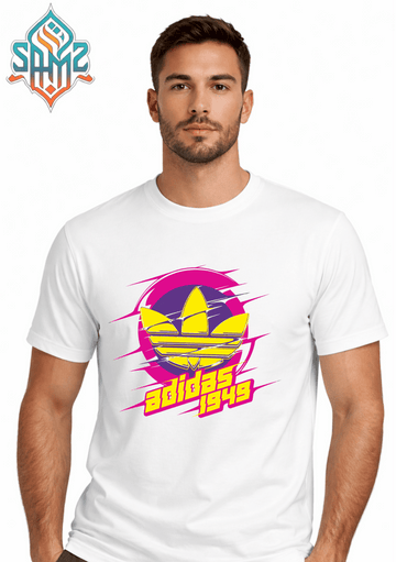 Adidas Neon Splash – Premium DTF Transfer Print for T-Shirts | Custom Heat Transfer Design Unisex | High Quality Shirt Printing | SAMZ 24