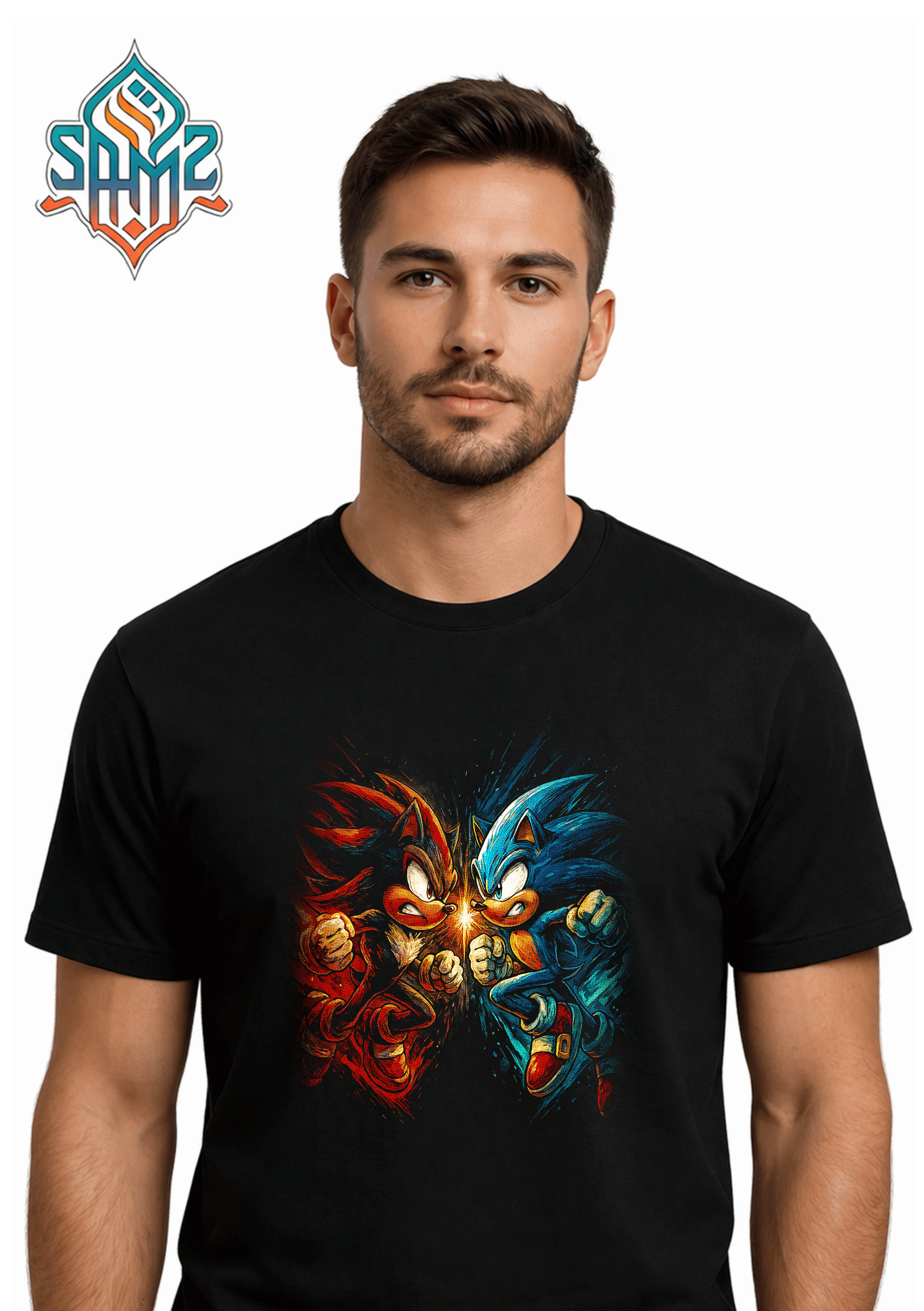 Sonic vs Shadow Clash – Premium DTF Transfer Print for T-Shirts | Custom Heat Transfer Design Unisex | High Quality Shirt Printing | SAMZ 24