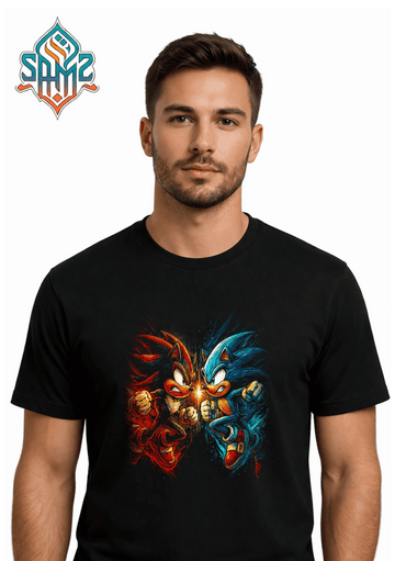 Sonic vs Shadow Clash – Premium DTF Transfer Print for T-Shirts | Custom Heat Transfer Design Unisex | High Quality Shirt Printing | SAMZ 24