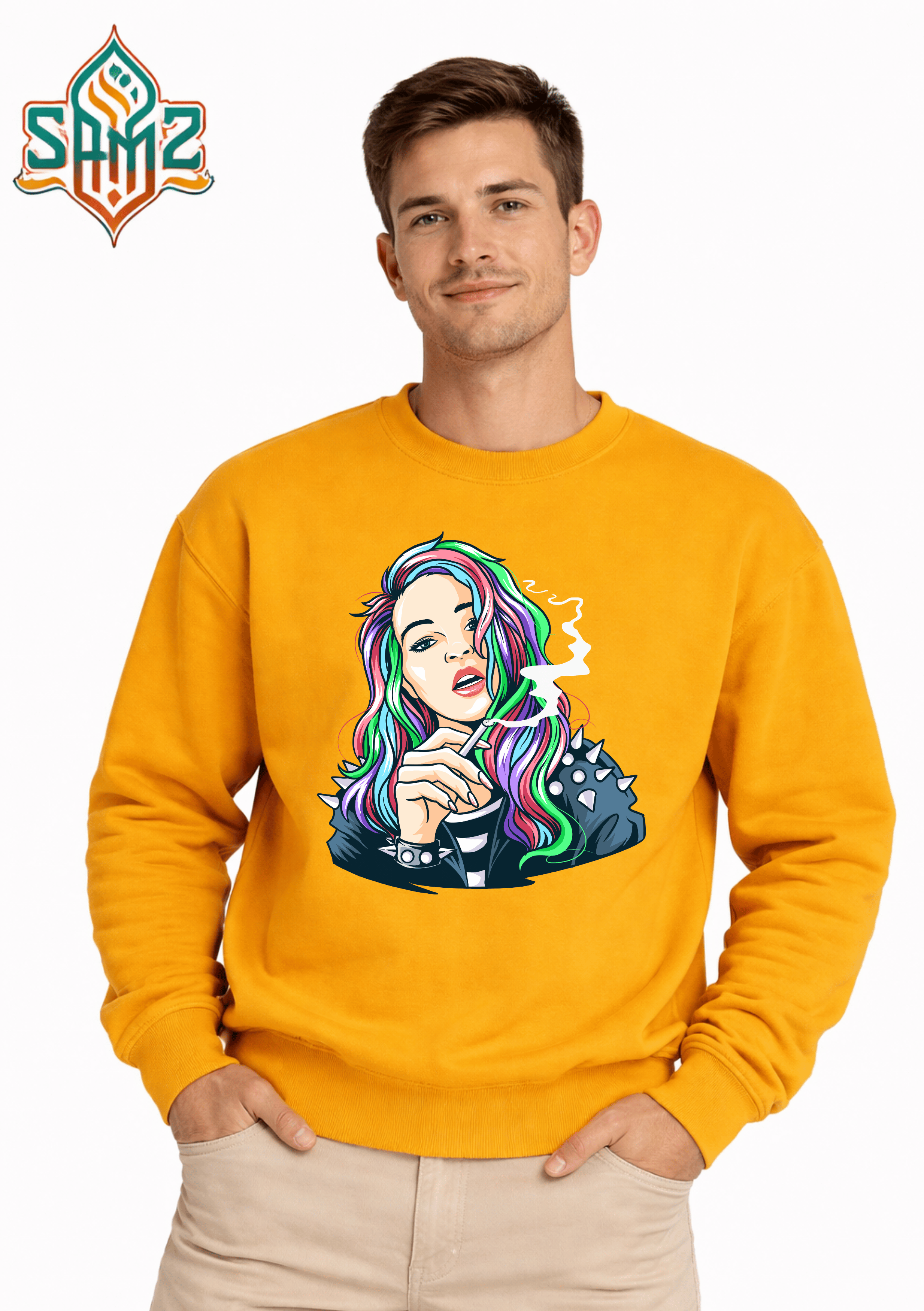 Neon Rebel Girl – Premium DTF Transfer Print for T-Shirts | Custom Heat Transfer Unisex | High Quality Shirt Printing | SAMZ 24
