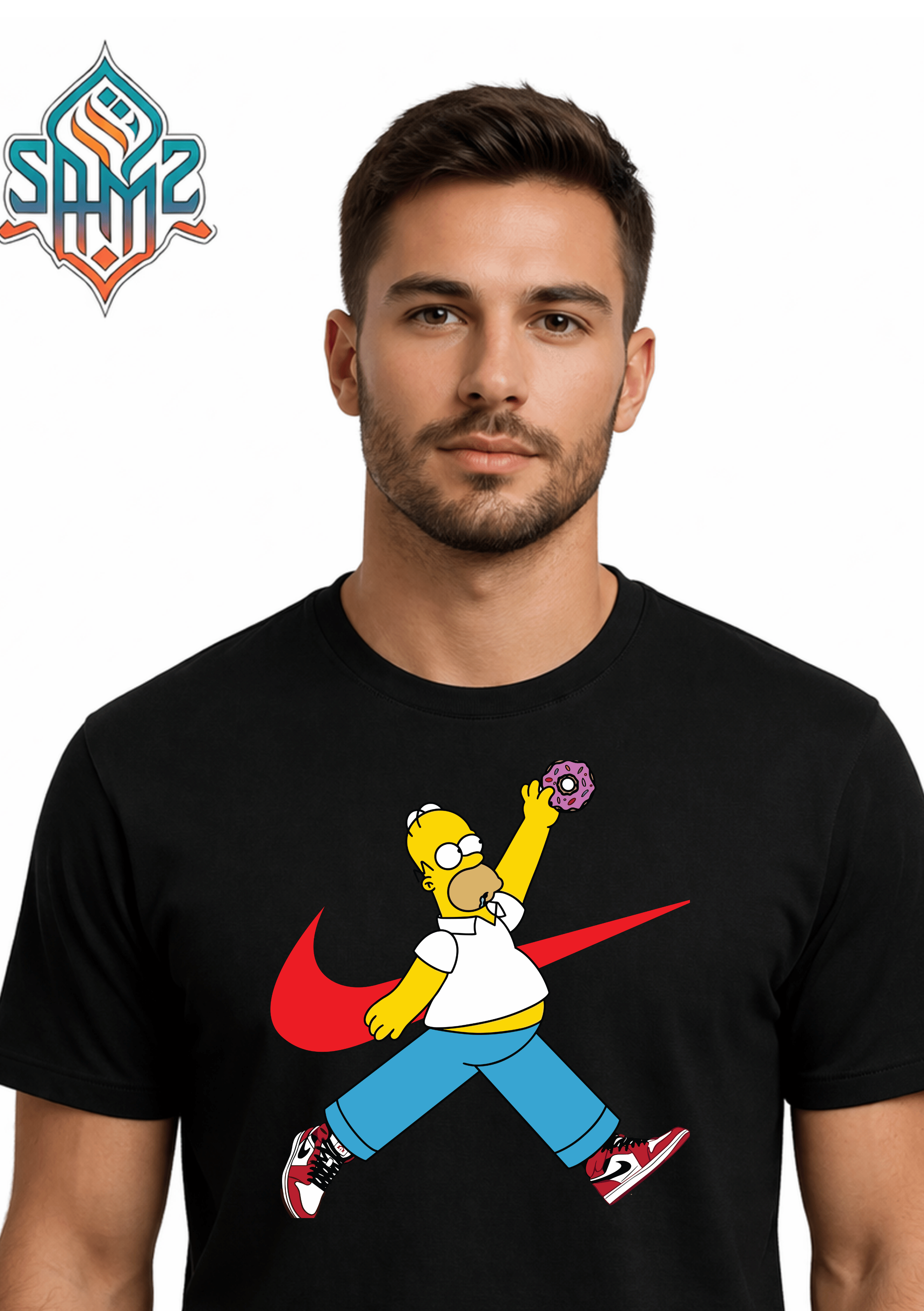 Homer Simpson Nike – Premium DTF Transfer Print for T-Shirts | Custom Heat Transfer Design for Men Women Kids | High Quality Graphic Shirt Printing | SAMZ 24