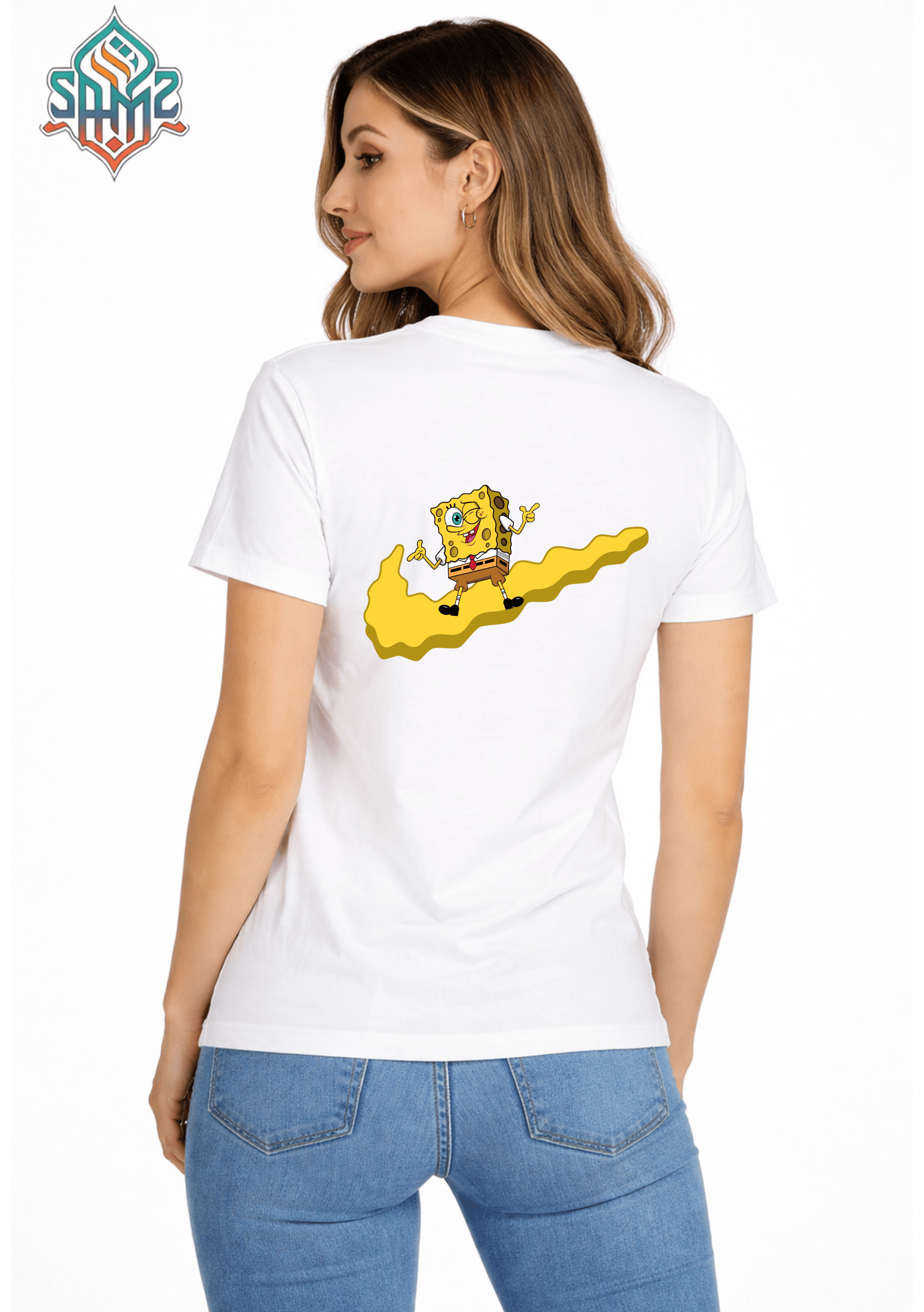 Sponge Bob Nike Design – Premium DTF Transfer Print for T-Shirts | Custom Heat Transfer Design for Men Women Kids | High Quality Graphic Shirt Printing | SAMZ 24