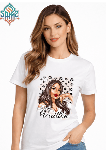WOMAN LOUIS VUITTON – Premium DTF Transfer Print for T-Shirts | Custom Heat Transfer Design for Men Women Kids | High Quality Graphic Shirt Printing | SAMZ 24