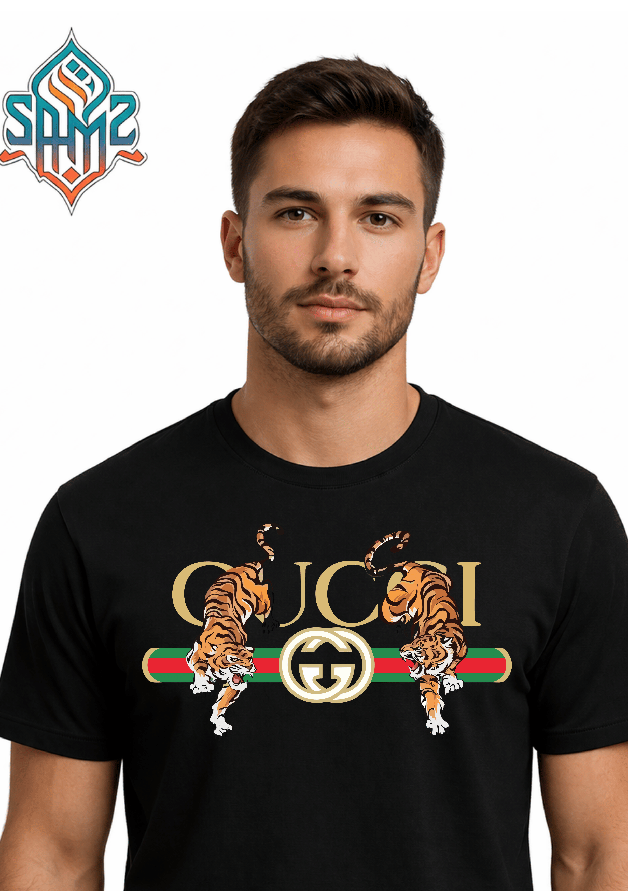 Lions Gucci – Premium DTF Transfer Print for T-Shirts | Custom Heat Transfer Design for Men Women Kids | High Quality Graphic Shirt Printing | SAMZ 24