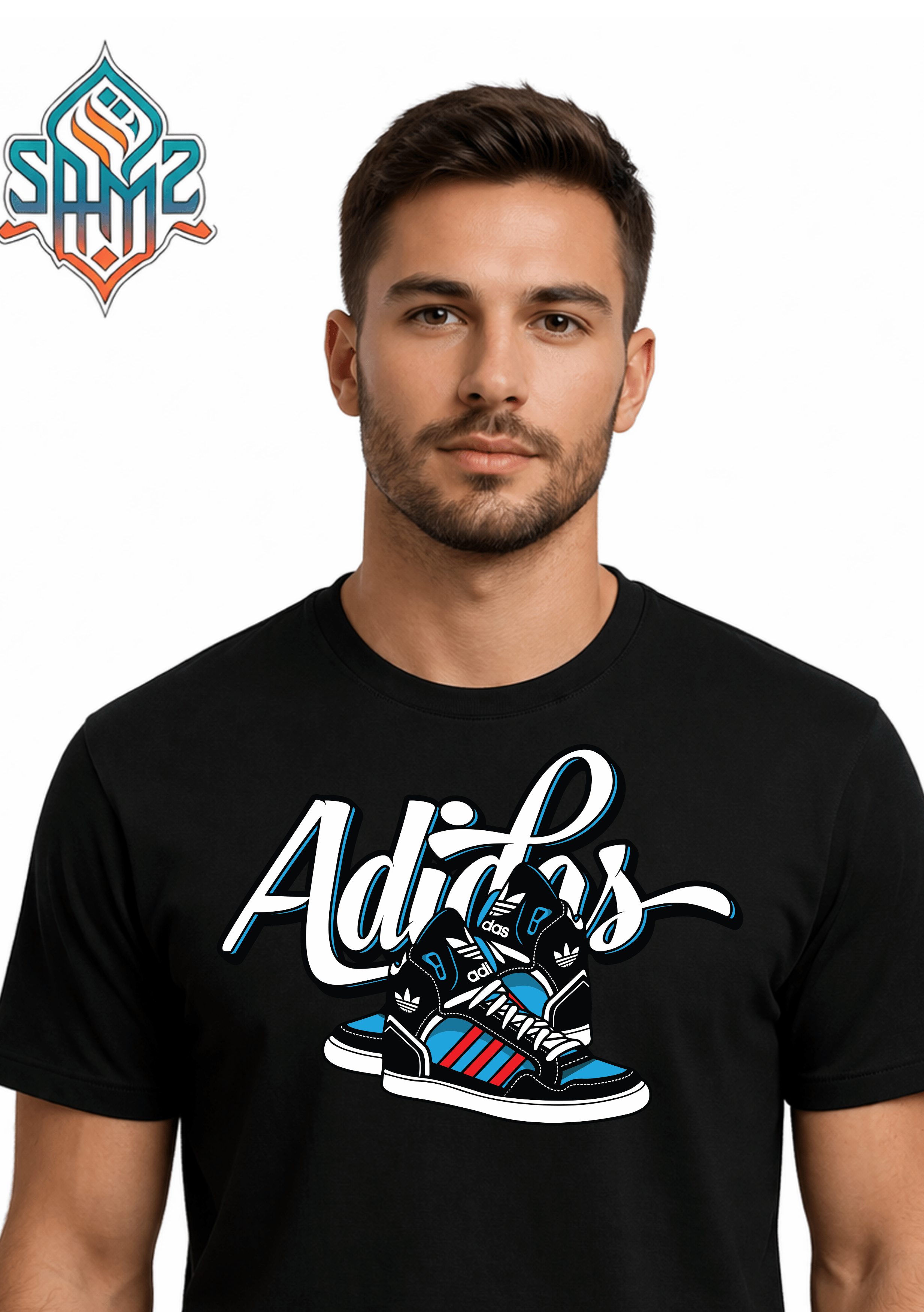 Adidas Shoe – Premium DTF Transfer Print for T-Shirts | Custom Heat Transfer Design for Men Women Kids | High Quality Graphic Shirt Printing | SAMZ 24