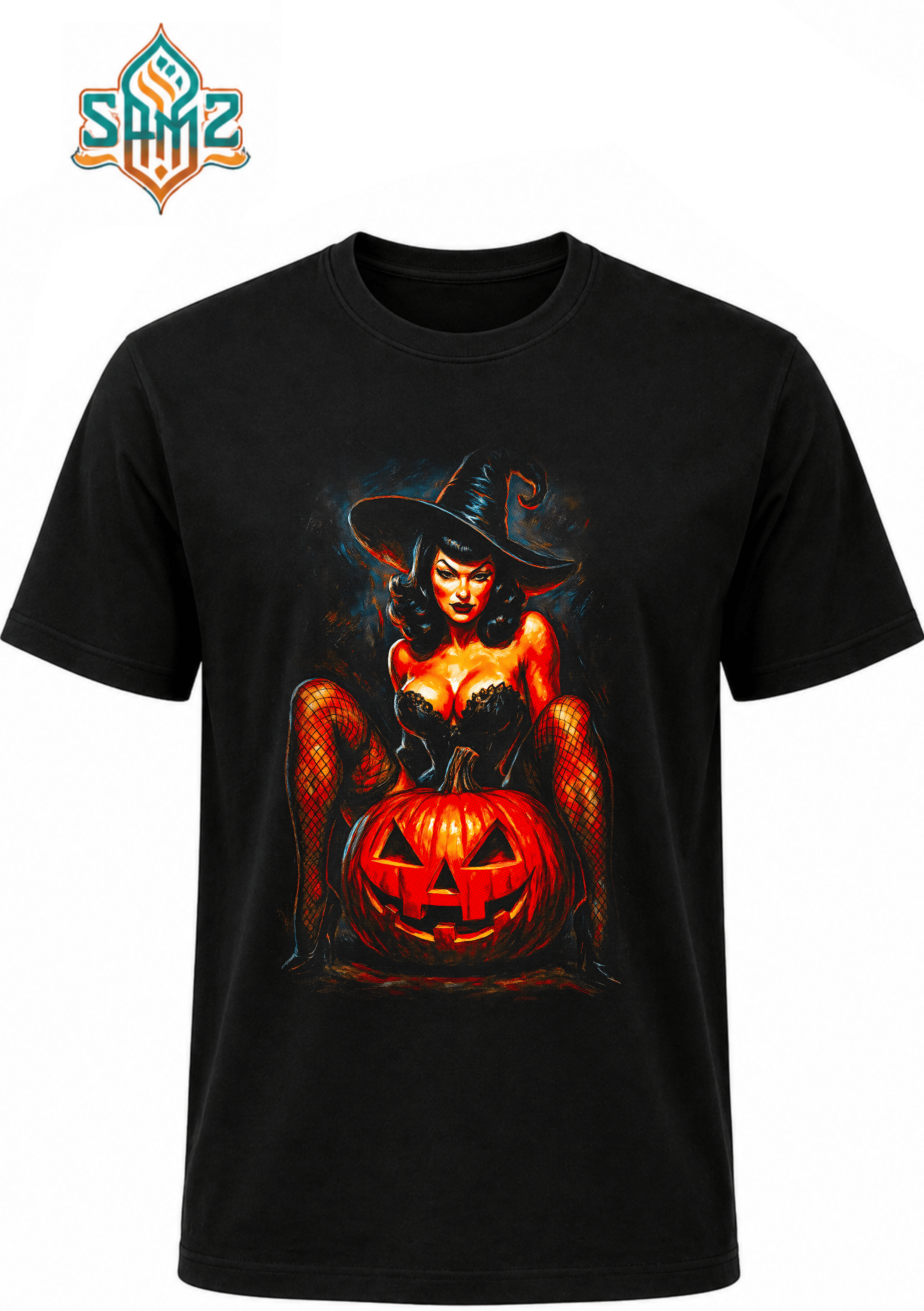 Pin-Up Witch – Premium DTF Transfer Print for T-Shirts | Custom Heat Transfer Design Unisex | High Quality Shirt Printing | SAMZ 24