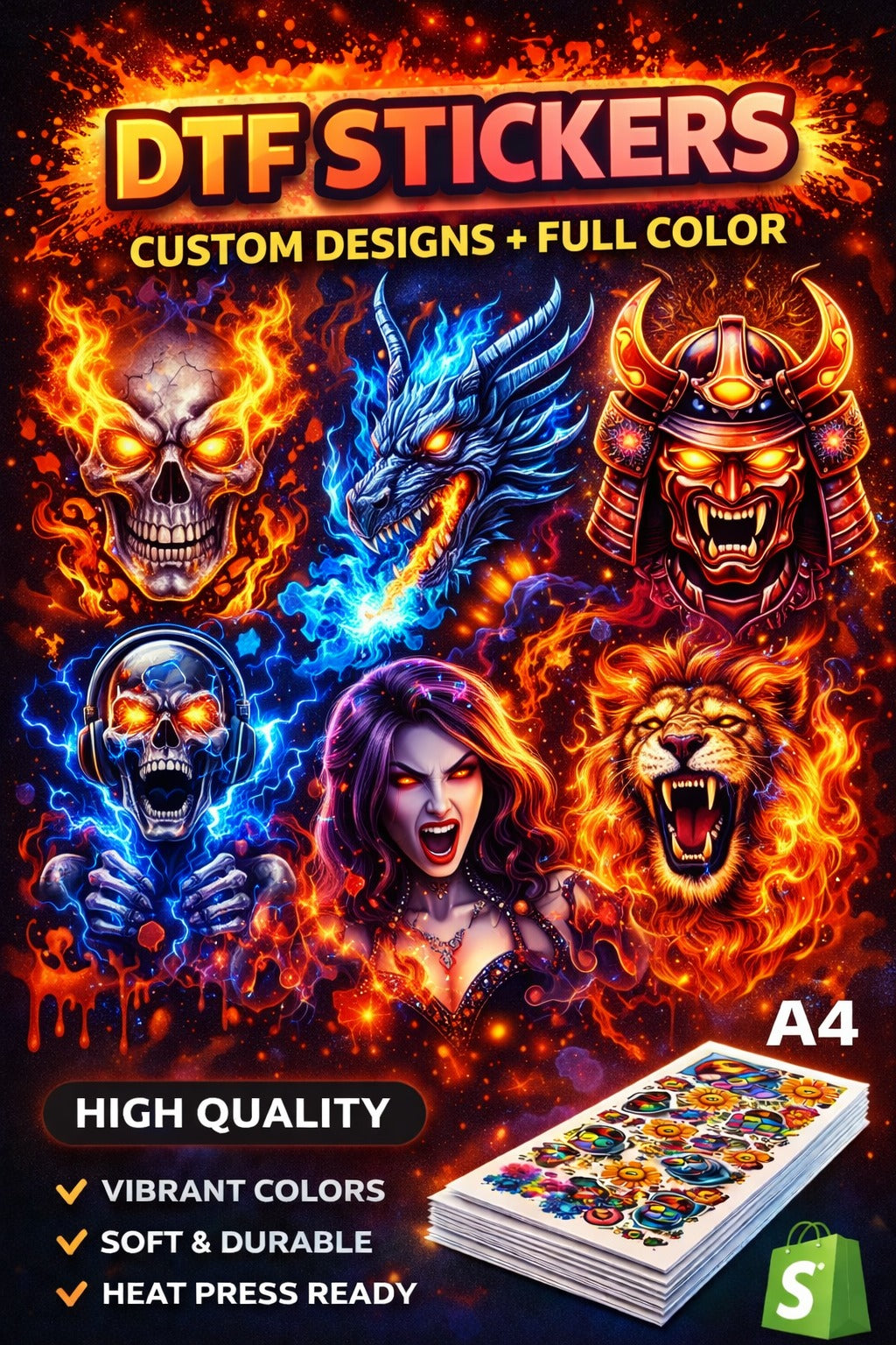 DTF Transfer – A4 Size