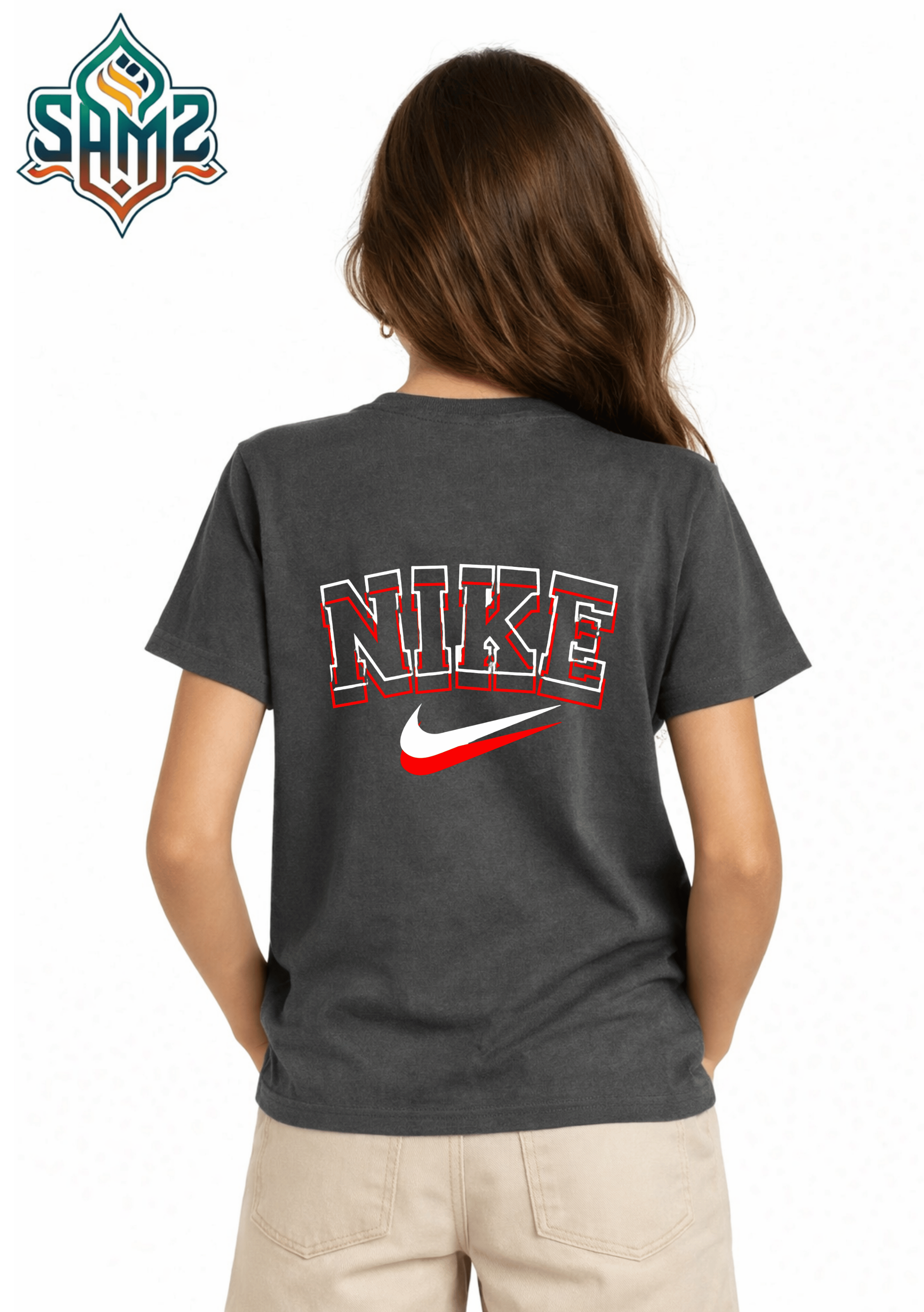 Double Layer Nike Design – Premium DTF Transfer Print for T-Shirts | Custom Heat Transfer Design for Men Women Kids | High Quality Graphic Shirt Printing | SAMZ 24