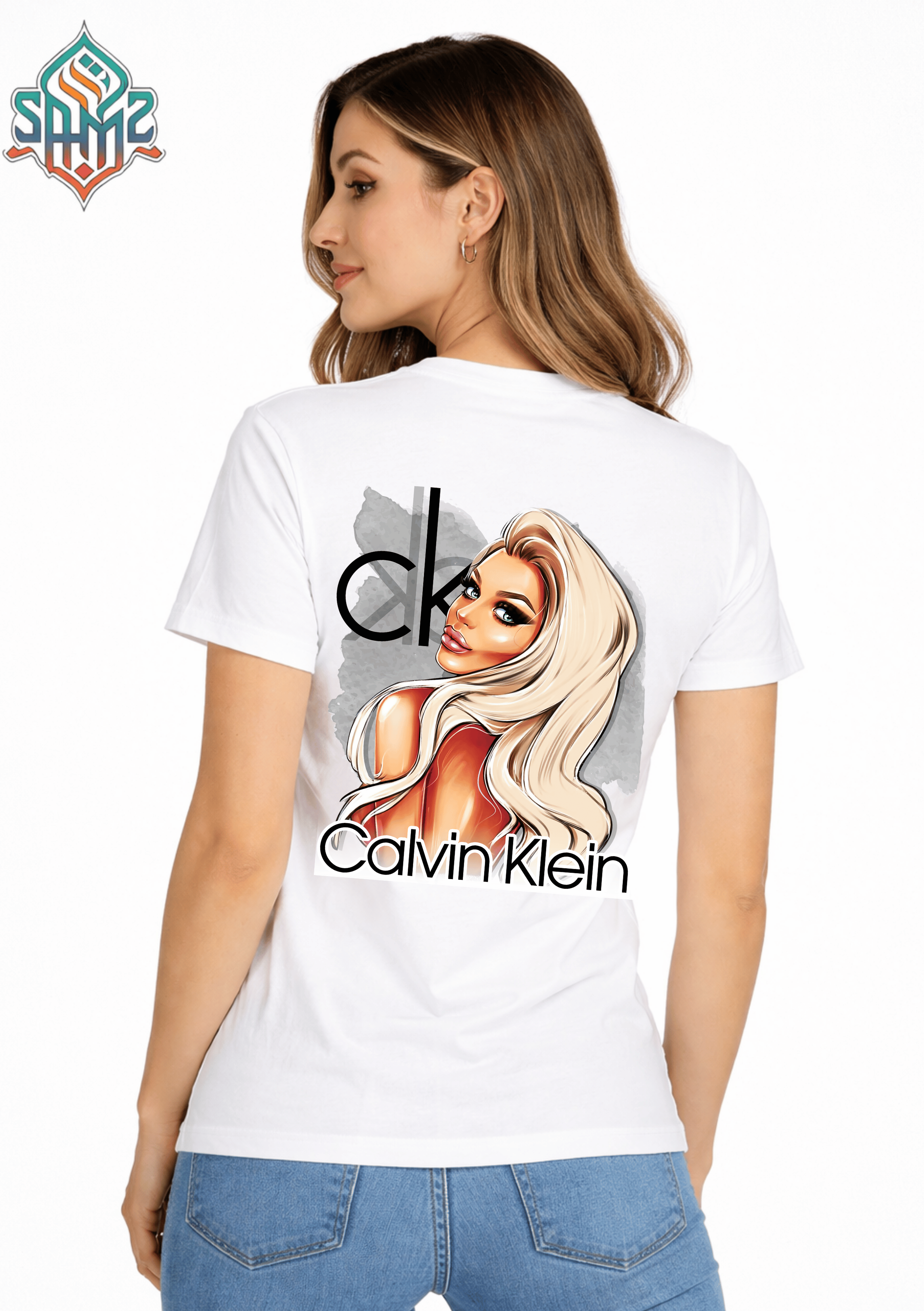 WOMAN CALVIN KLEIN – Premium DTF Transfer Print for T-Shirts | Custom Heat Transfer Design for Men Women Kids | High Quality Graphic Shirt Printing | SAMZ 24