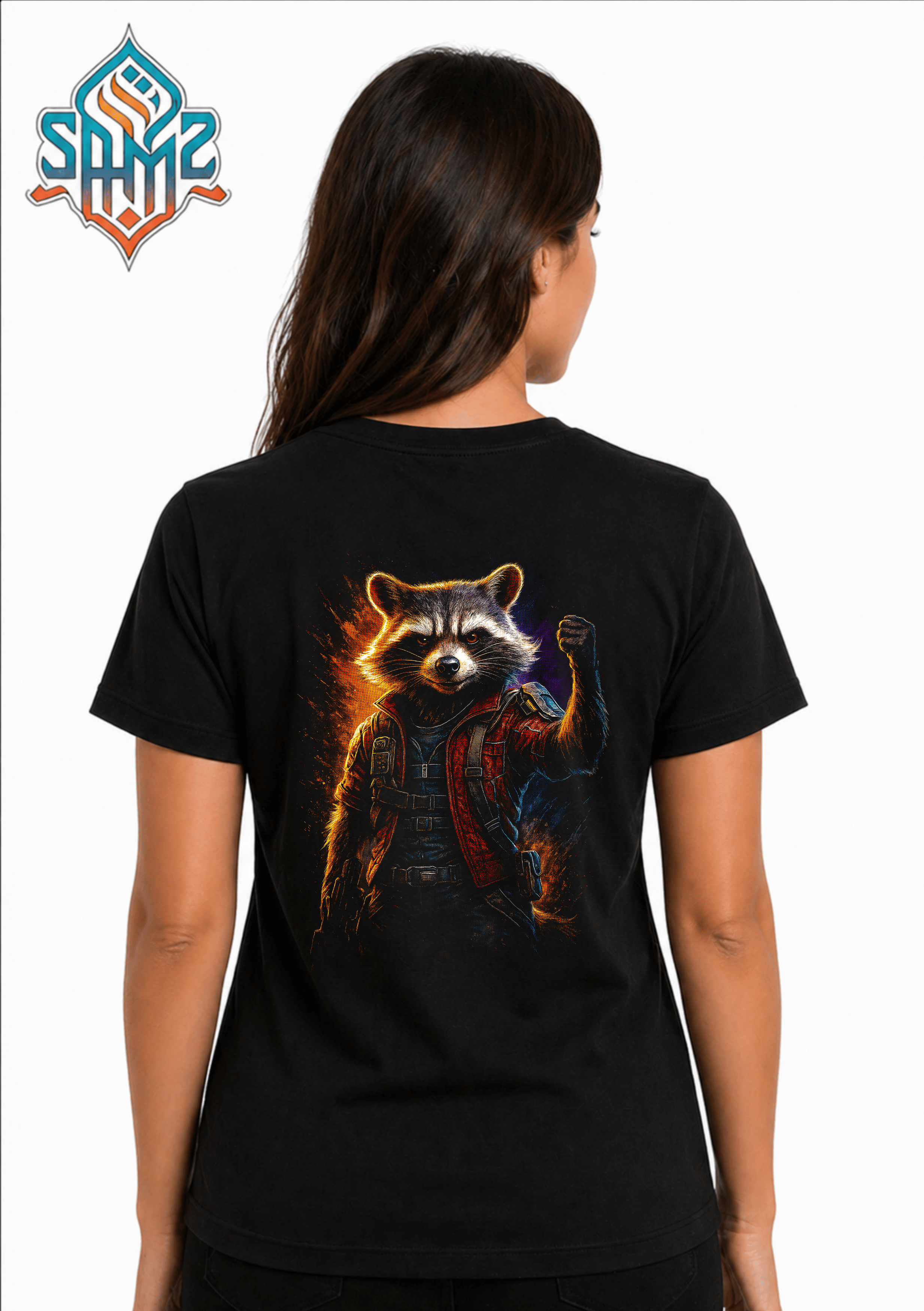 Rocket Raccoon Art – Premium DTF Transfer Print for T-Shirts | Custom Heat Transfer Design Unisex | High Quality Shirt Printing | SAMZ 24