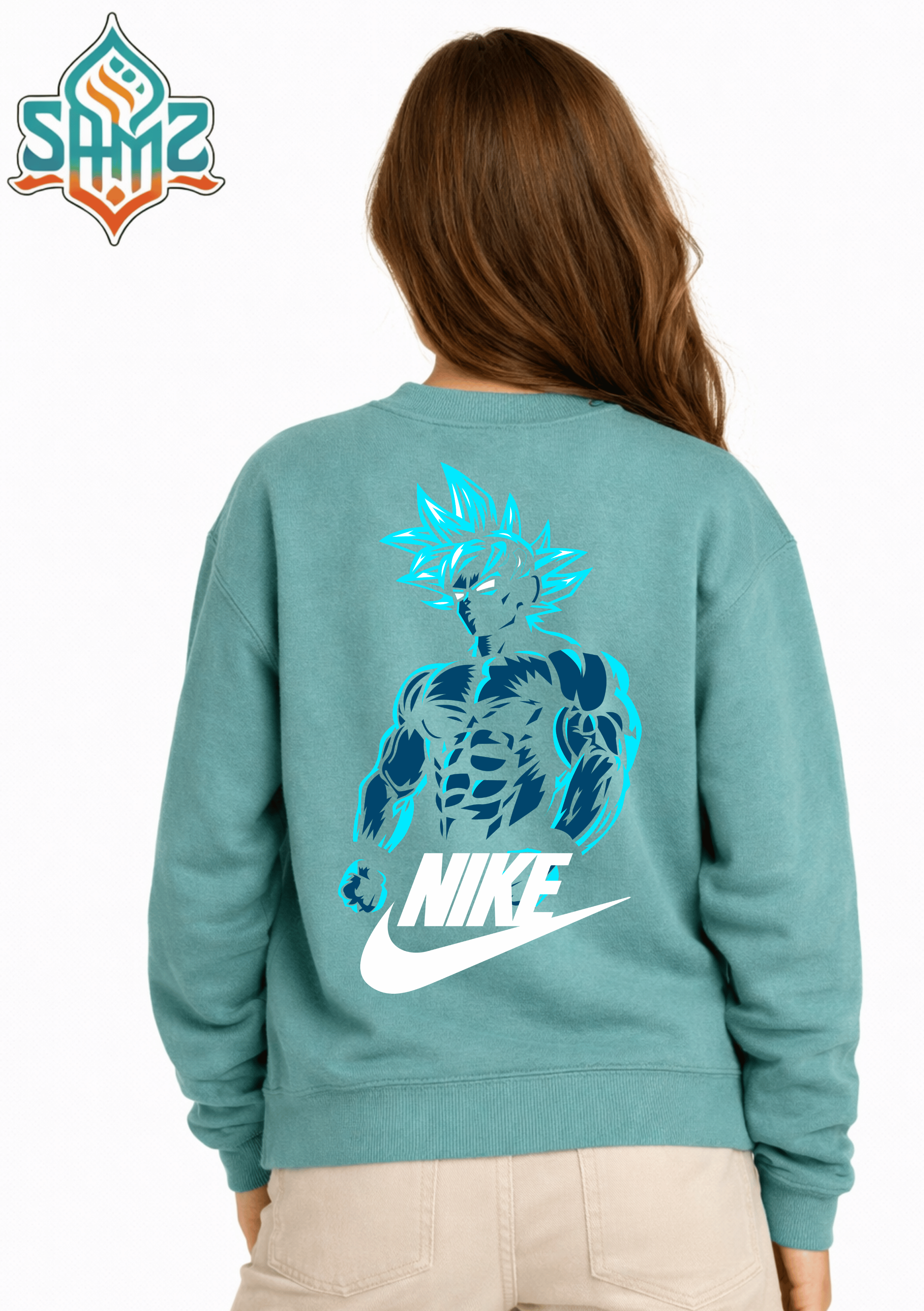 Goku Shadow Blue Nike – Premium DTF Transfer Print for T-Shirts | Custom Heat Transfer Unisex | High Quality Shirt Printing | SAMZ 24