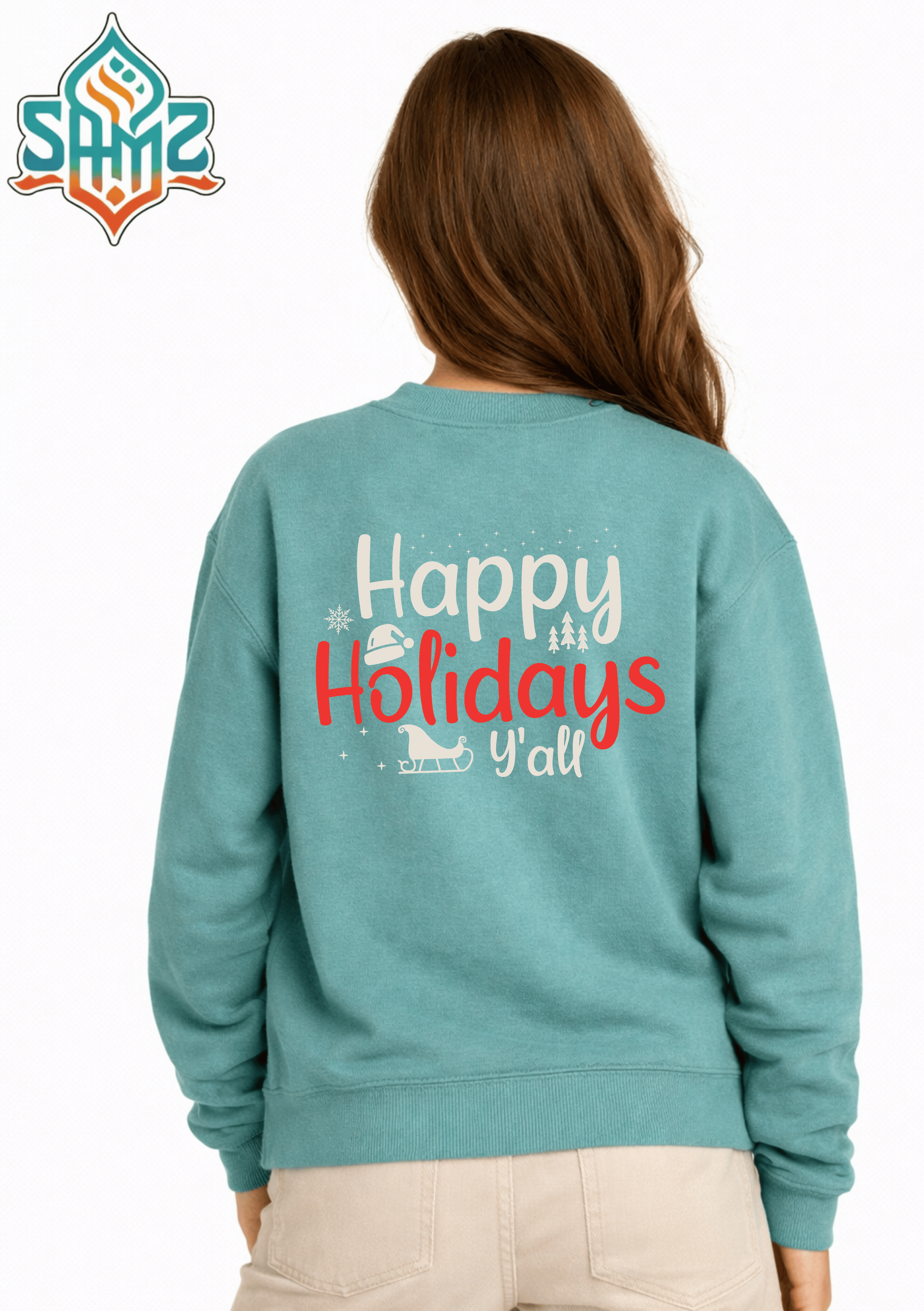 Happy Holidays Y’all – Premium DTF Transfer Print for T-Shirts | Custom Heat Transfer Unisex | High Quality Shirt Printing | SAMZ 24