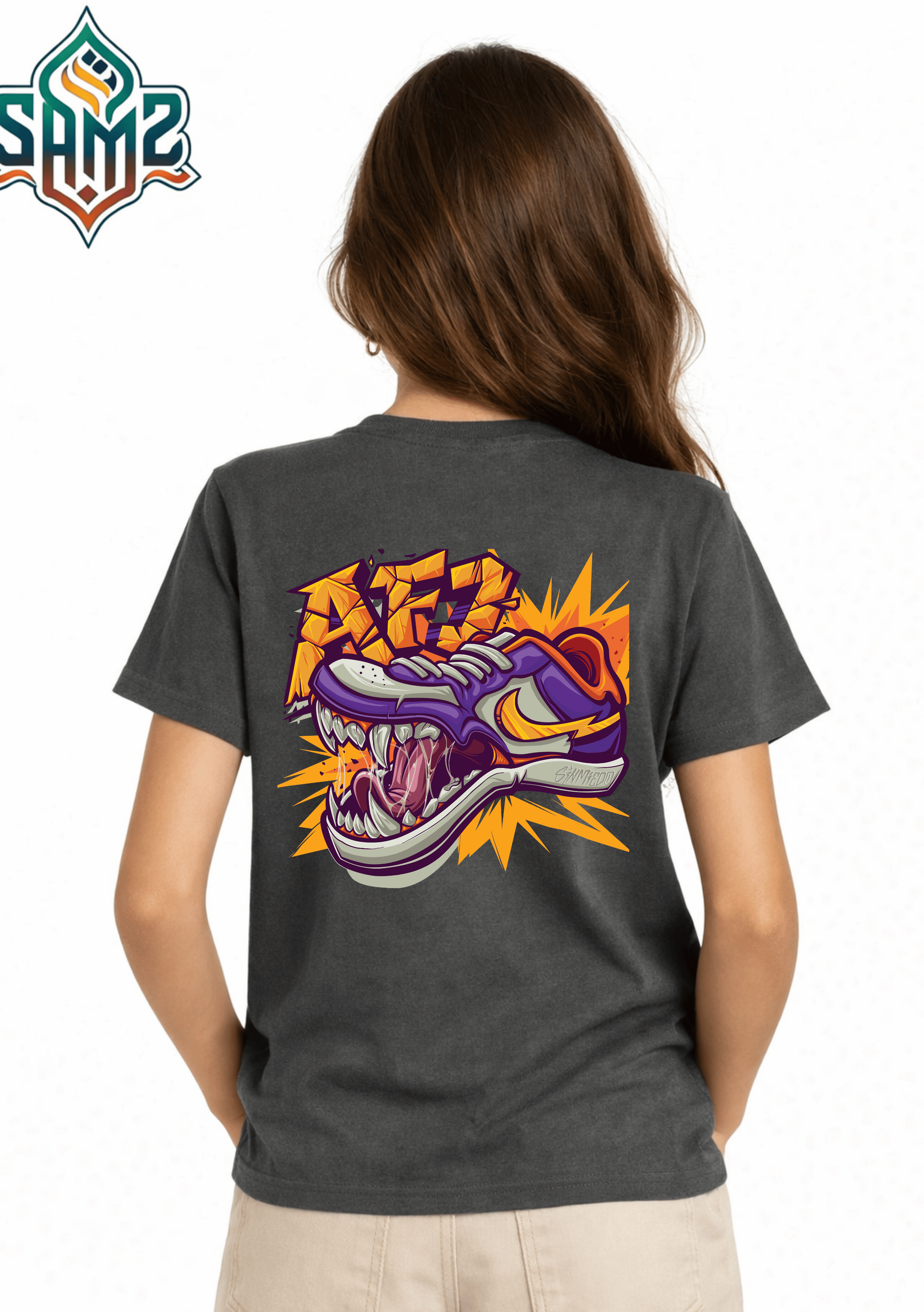 Nike Air Force Graffiti – Premium DTF Transfer Print for T-Shirts | Custom Heat Transfer Design for Men Women Kids | High Quality Graphic Shirt Printing | SAMZ 24