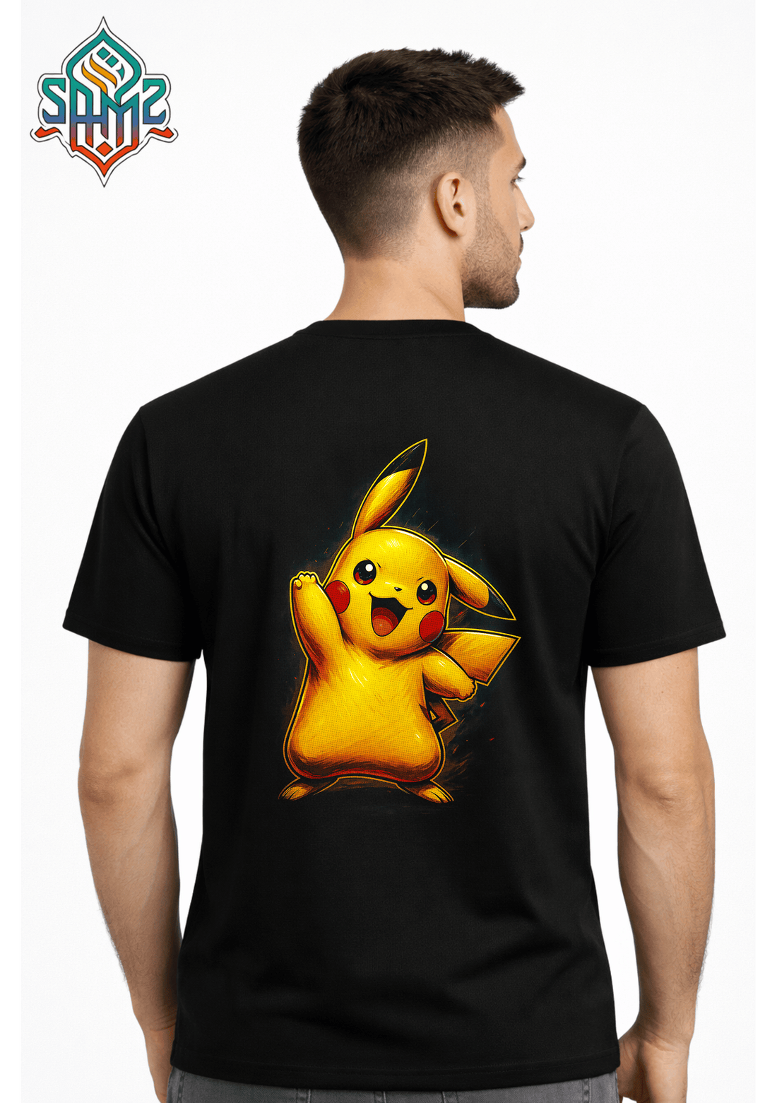 Cute Pikachu Happy Pose – Premium DTF Transfer Print for T-Shirts | Custom Heat Transfer Design Unisex | High Quality Shirt Printing | SAMZ 24