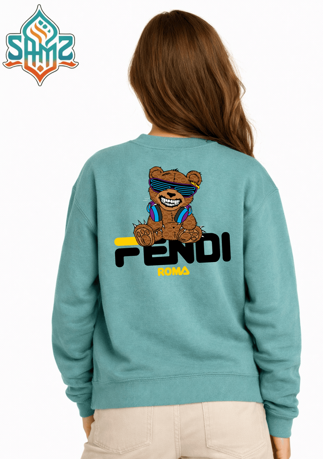 Fendi Teddy ROMA – Premium DTF Transfer Print for T-Shirts | Custom Heat Transfer Unisex | High Quality Shirt Printing | SAMZ 24