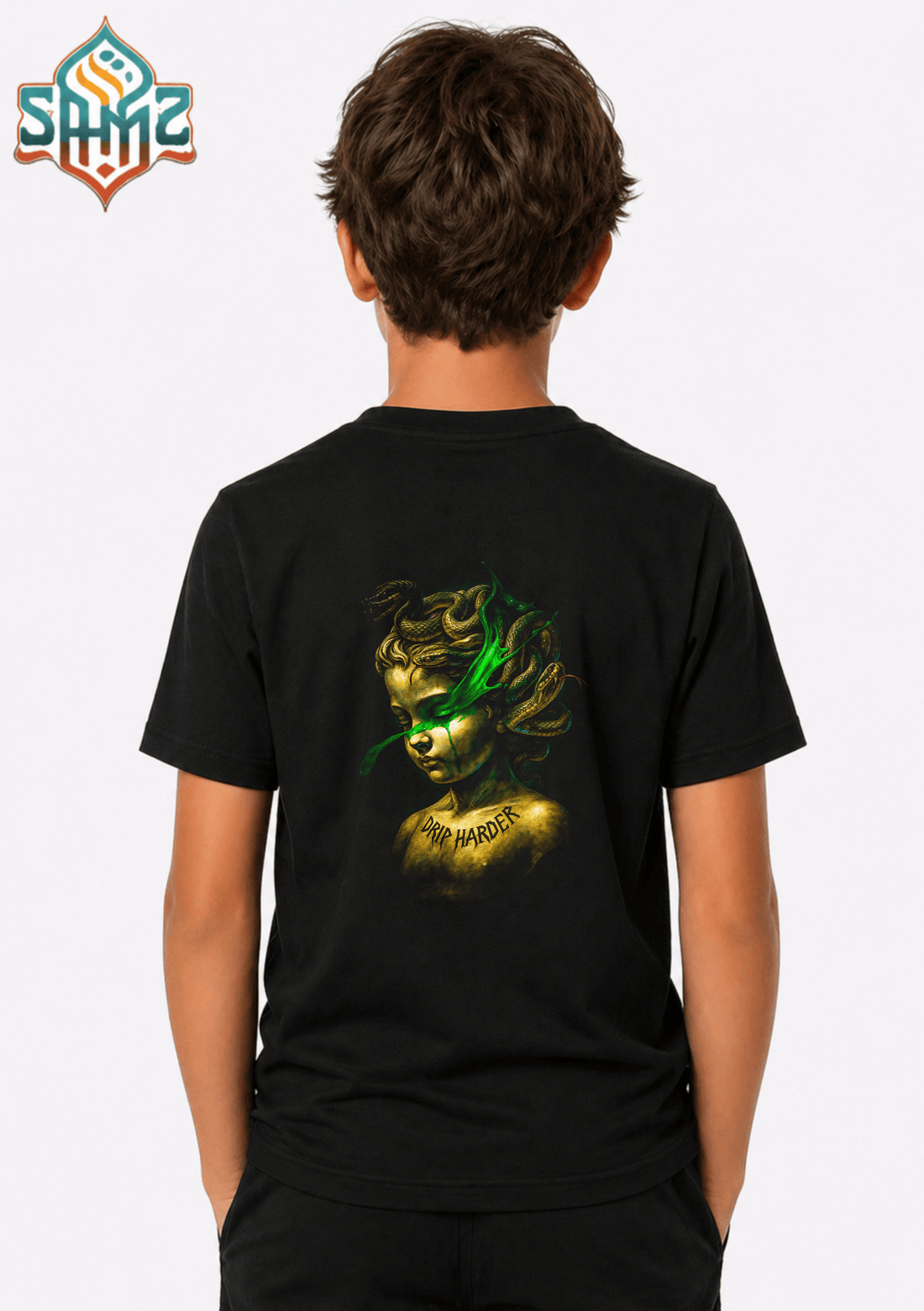 Drip Harder Medusa - Premium DTF Transfer Print for T-Shirts | Custom Heat Transfer Design Unisex | High Quality Shirt Printing | SAMZ 24