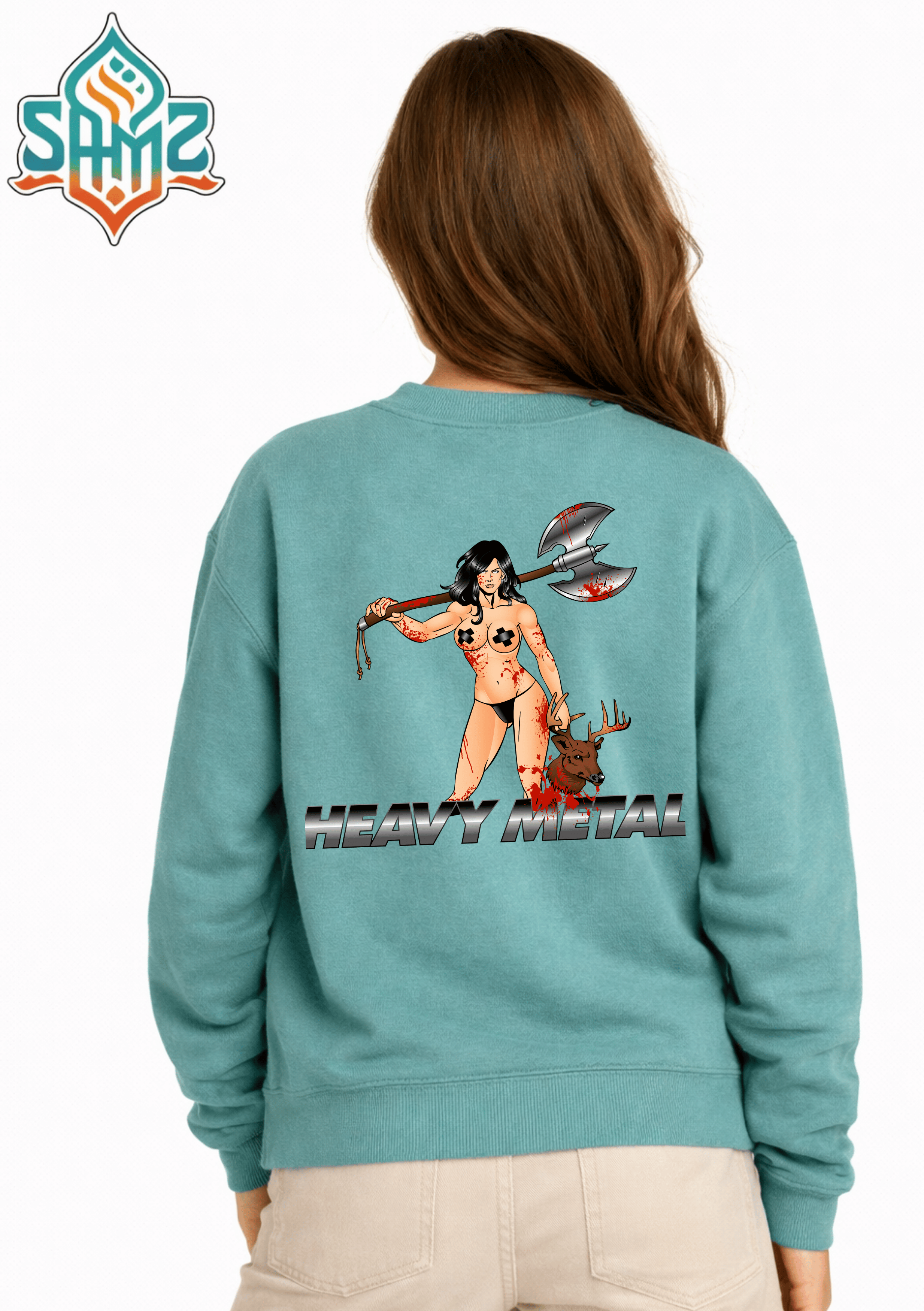 Heavy Metal Warrior – Premium DTF Transfer Print for T-Shirts | Custom Heat Transfer Unisex | High Quality Shirt Printing | SAMZ 24