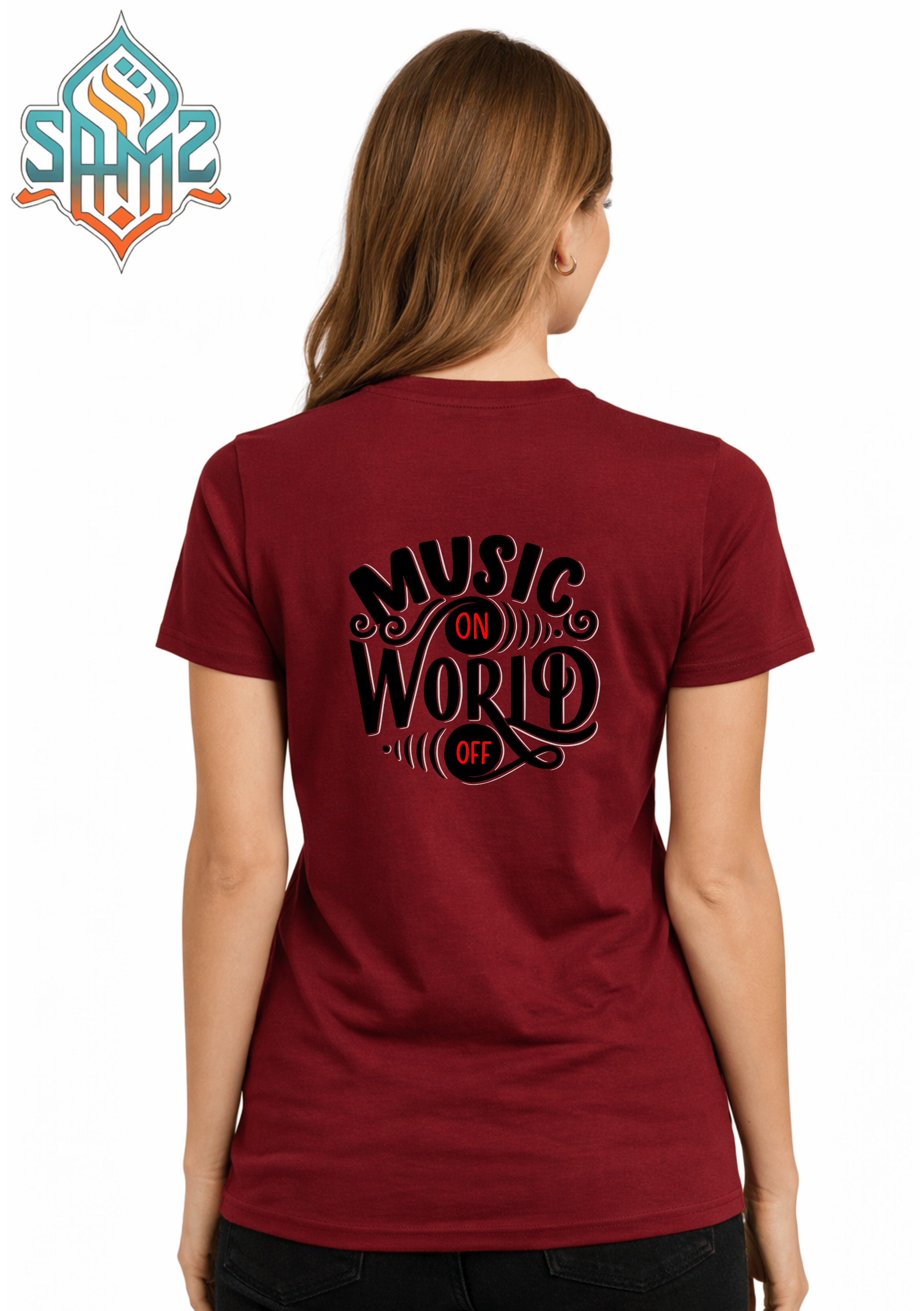 Music On World Off – Premium DTF Transfer Print for T-Shirts | Custom Heat Transfer Unisex | High Quality Shirt Printing | SAMZ 24
