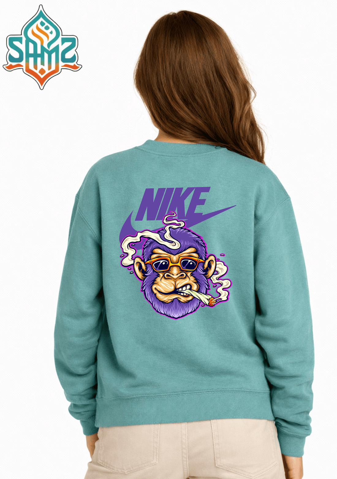 Smoking Monkey – Premium DTF Transfer Print for T-Shirts | Custom Heat Transfer Unisex | High Quality Shirt Printing | SAMZ 24