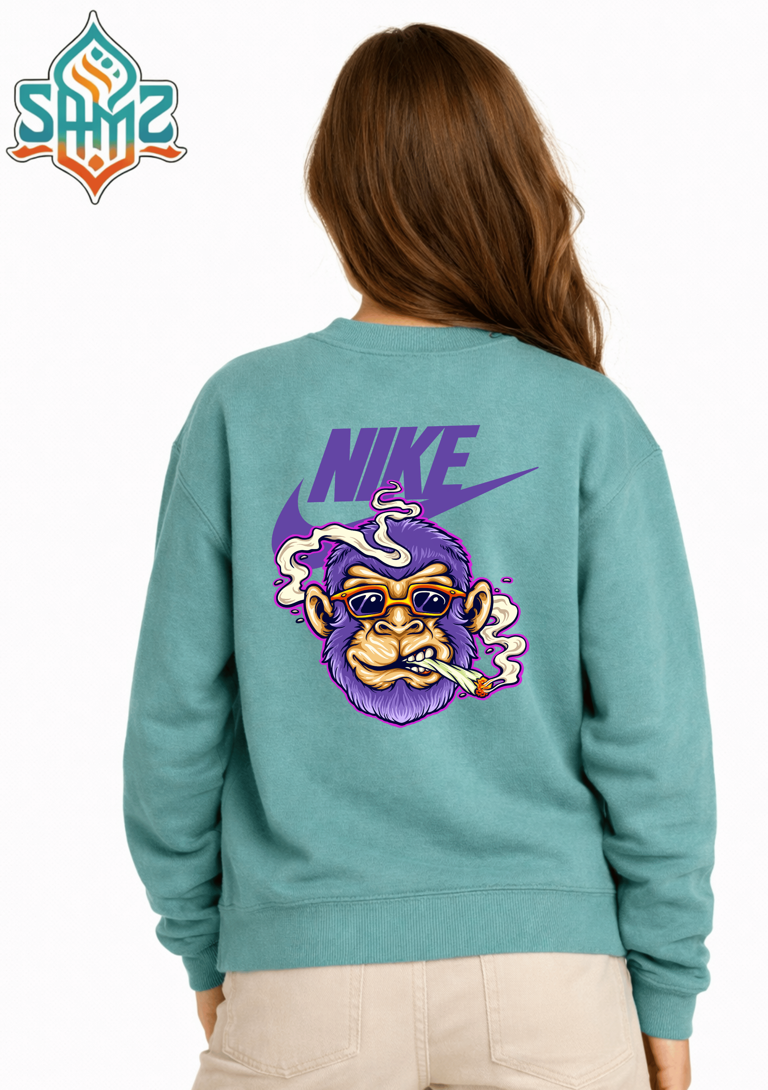 Smoking Monkey – Premium DTF Transfer Print for T-Shirts | Custom Heat Transfer Unisex | High Quality Shirt Printing | SAMZ 24