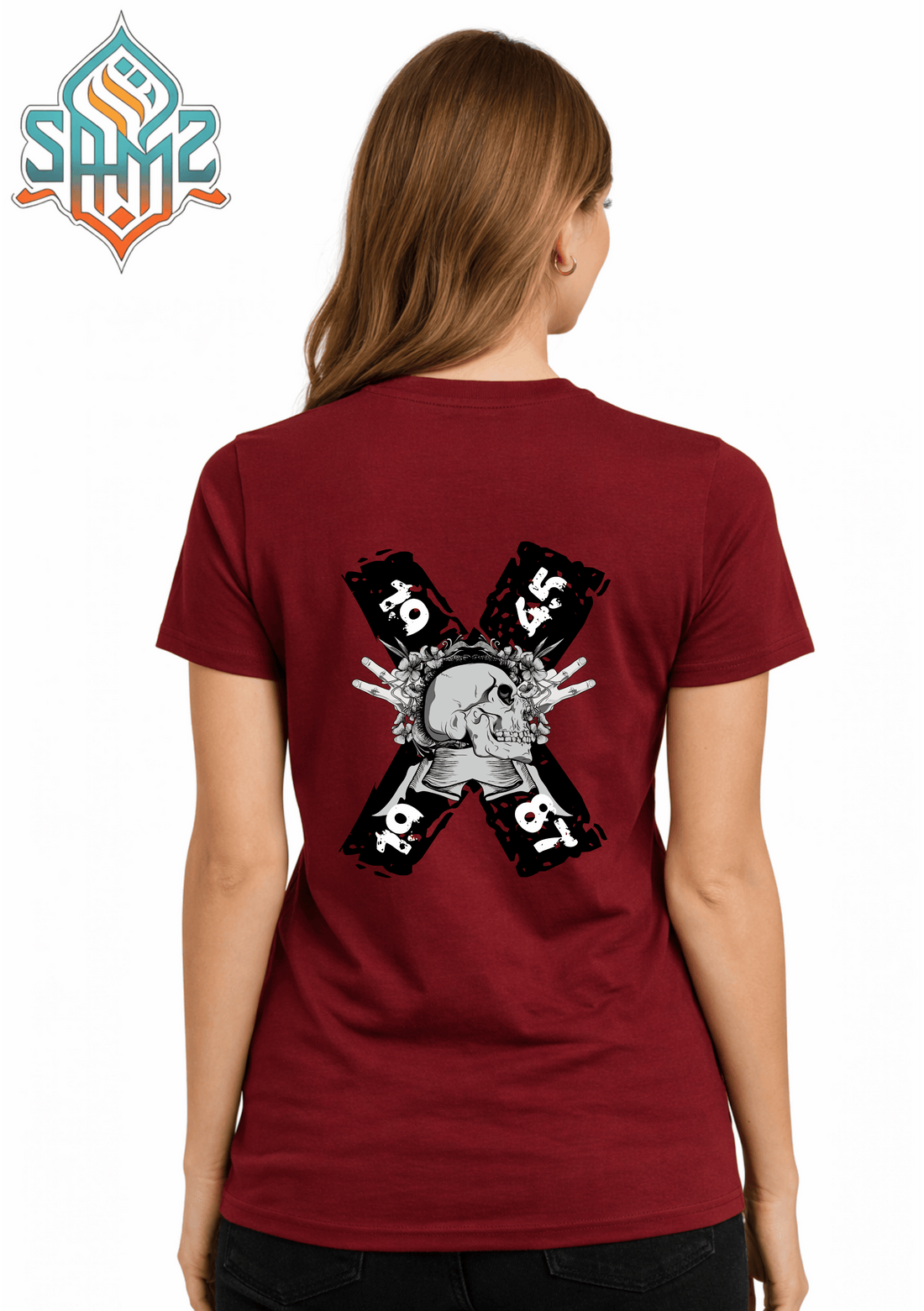 Skull Floral Rebel – Premium DTF Transfer Print for T-Shirts | Custom Heat Transfer Unisex | High Quality Shirt Printing | SAMZ 24