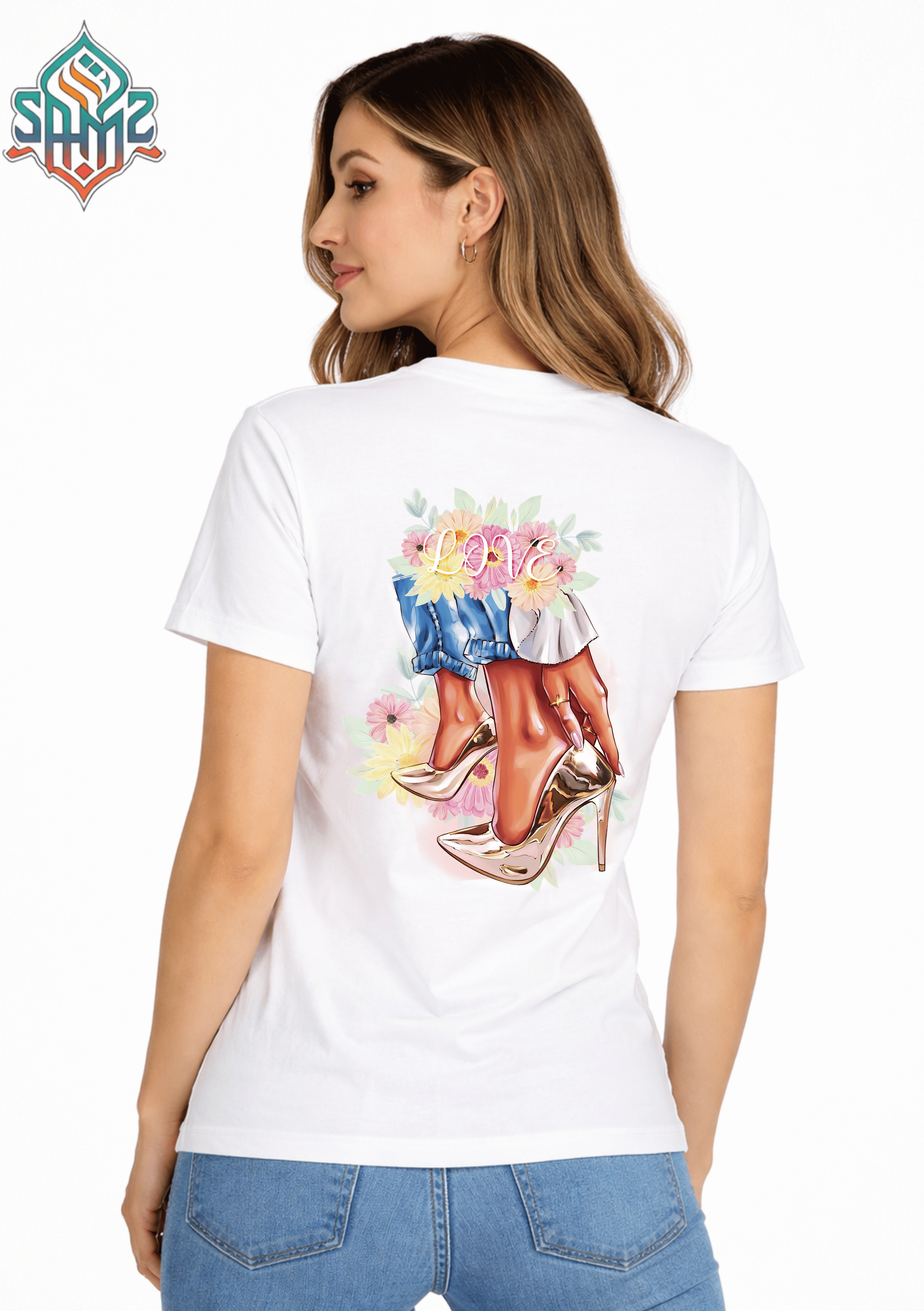 LOVE FLORES – Premium DTF Transfer Print for T-Shirts | Custom Heat Transfer Design for Men Women Kids | High Quality Graphic Shirt Printing | SAMZ 24