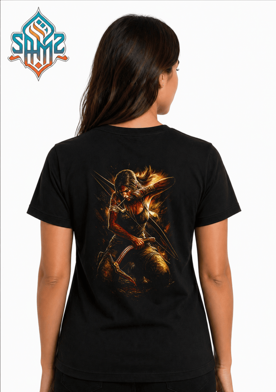 Lara Croft Tomb Raider – Premium DTF Transfer Print for T-Shirts | Custom Heat Transfer Design Unisex | High Quality Shirt Printing | SAMZ 24