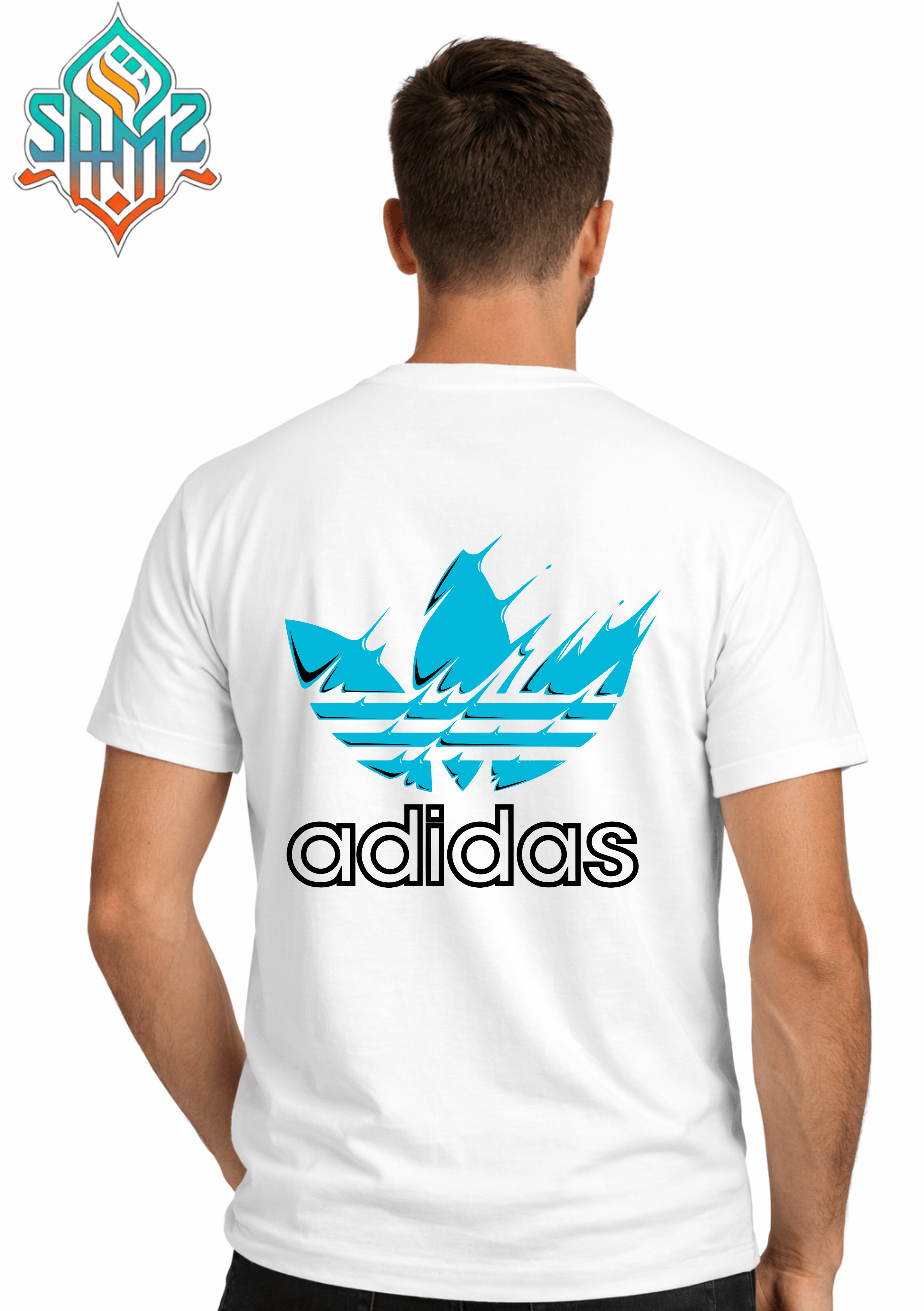 Adidas Trefoil Blue Color – Premium DTF Transfer Print for T-Shirts | Custom Heat Transfer Design Unisex | High Quality Shirt Printing | SAMZ 24