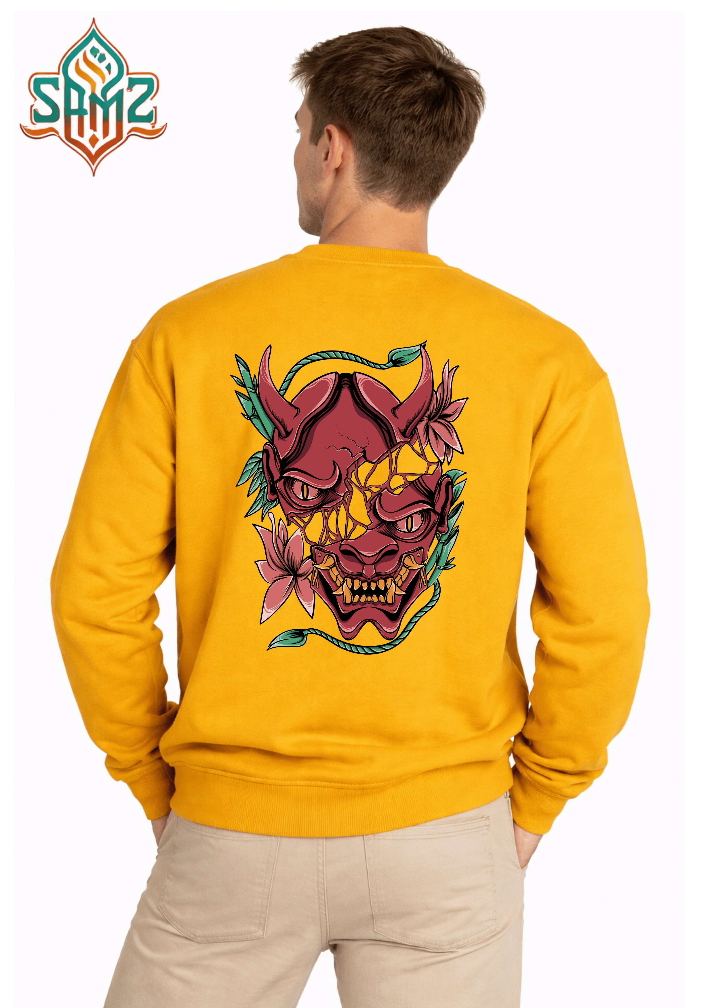 Demon Mask Oni Rage – Premium DTF Transfer Print for T-Shirts | Custom Heat Transfer Unisex | High Quality Shirt Printing | SAMZ 24