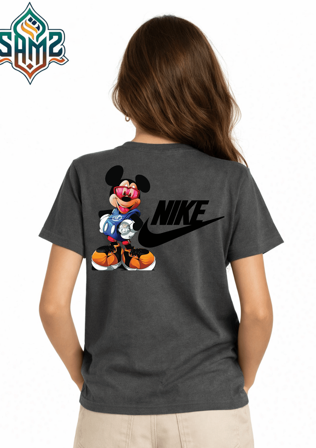 NIKE Mickey Mouse – Premium DTF Transfer Print for T-Shirts | Custom Heat Transfer Design for Men Women Kids | High Quality Graphic Shirt Printing | SAMZ 24