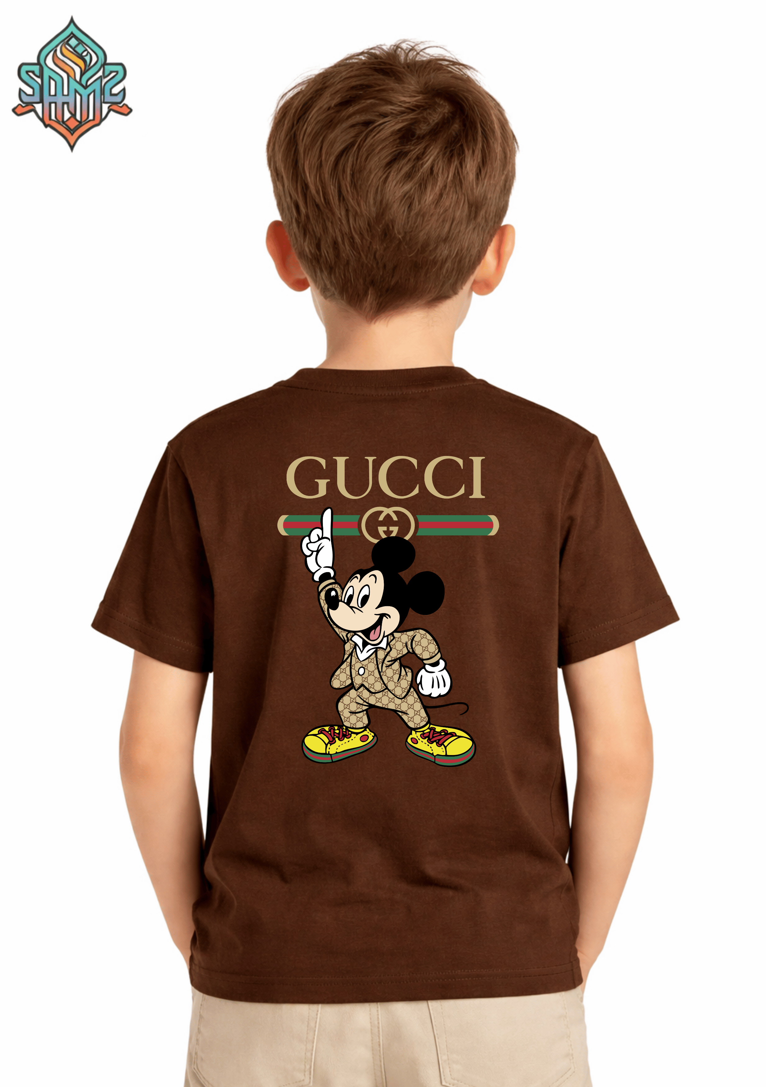 Mickey Mouse Gucci  – Premium DTF Transfer Print for T-Shirts | Custom Heat Transfer Design for Men Women Kids | High Quality Graphic Shirt Printing | SAMZ 24