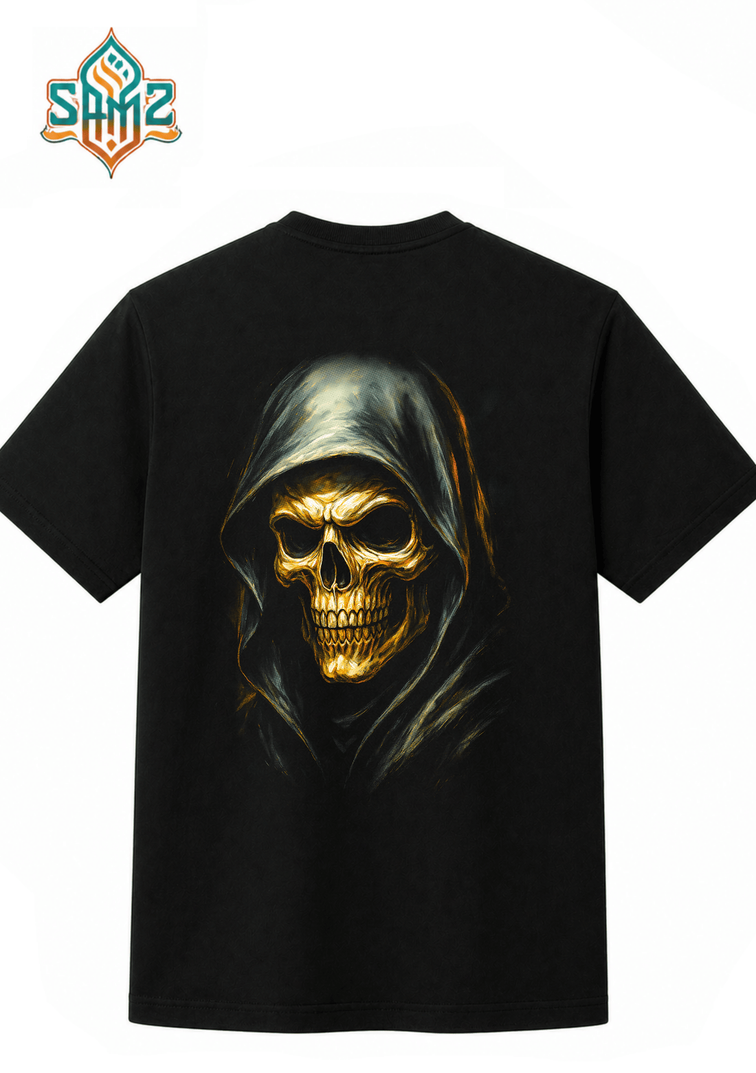 Hooded Skull – Premium DTF Transfer Print for T-Shirts | Custom Heat Transfer Design Unisex | High Quality Shirt Printing | SAMZ 24