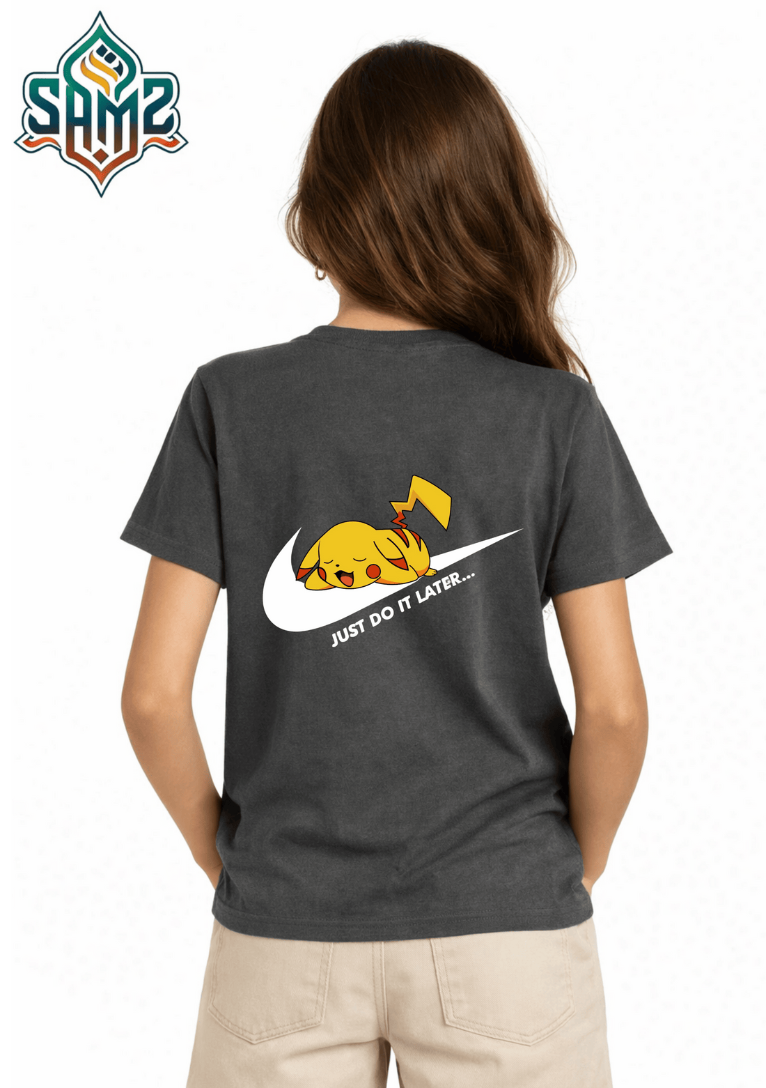 Just Do It Later Pikachu Nike – Premium DTF Transfer Print for T-Shirts | Custom Heat Transfer Design for Men Women Kids | High Quality Graphic Shirt Printing | SAMZ 24