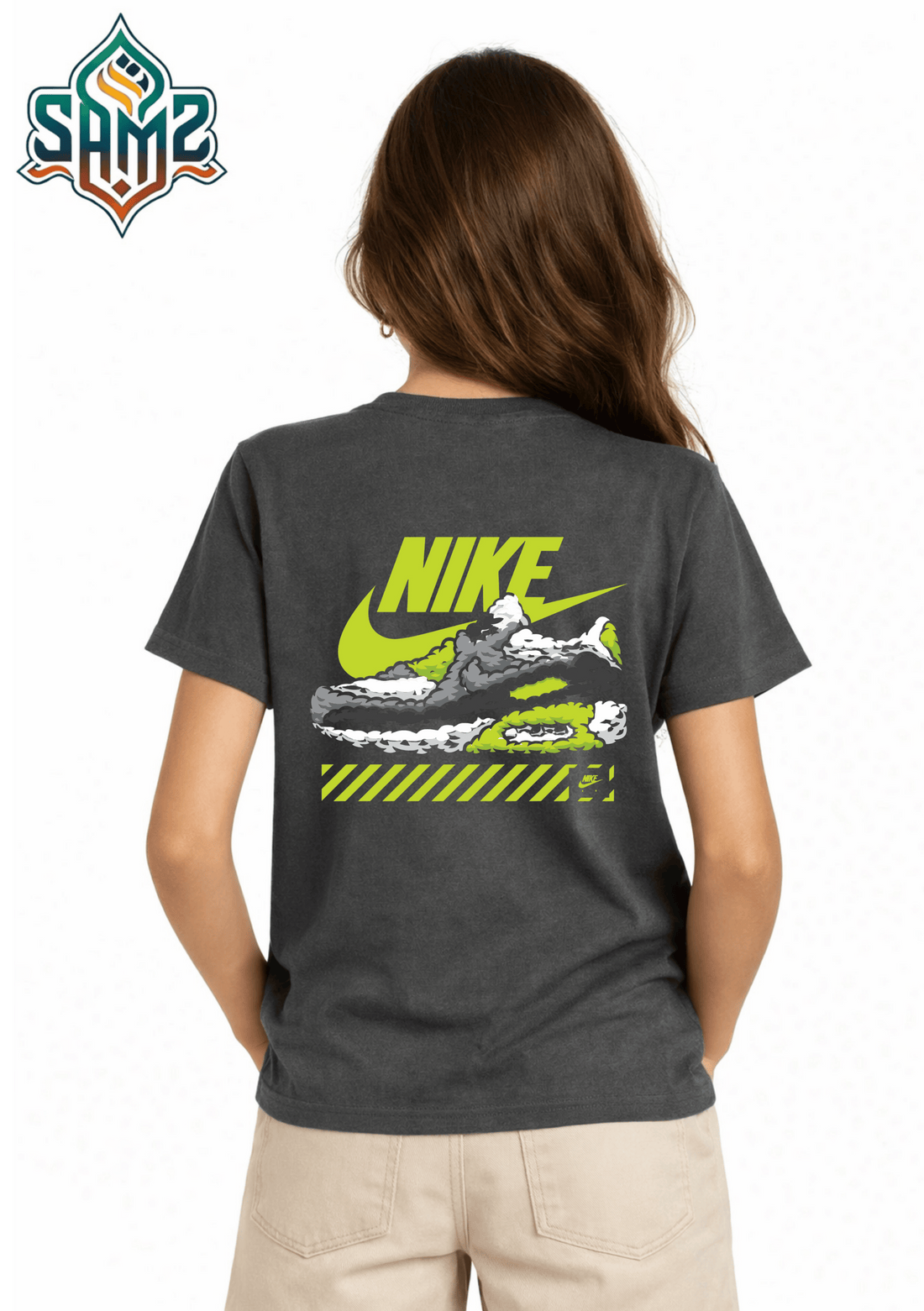 Nike Shoe Graffiti – Premium DTF Transfer Print for T-Shirts | Custom Heat Transfer Design for Men Women Kids | High Quality Graphic Shirt Printing | SAMZ 24