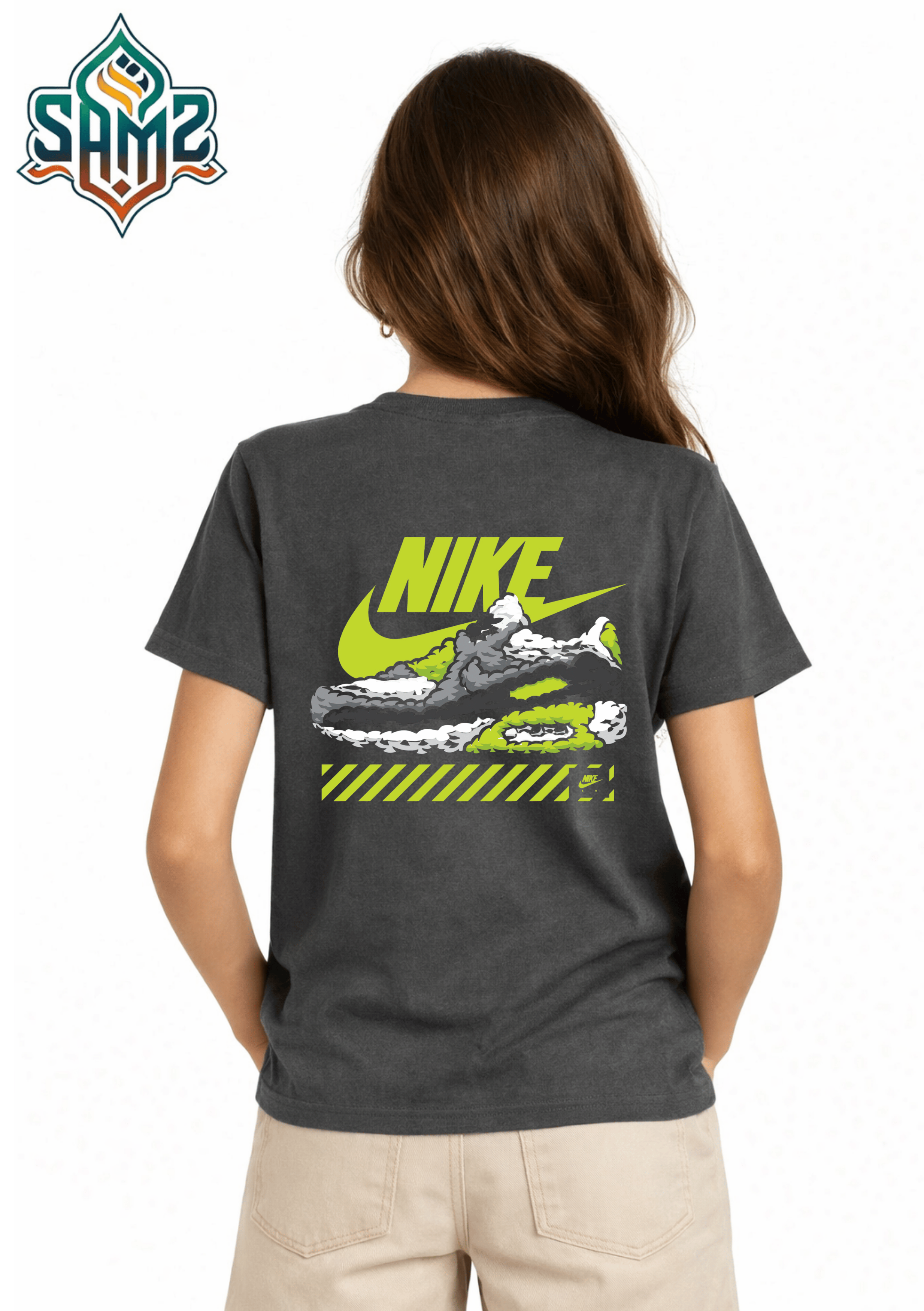 Nike Shoe Graffiti – Premium DTF Transfer Print for T-Shirts | Custom Heat Transfer Design for Men Women Kids | High Quality Graphic Shirt Printing | SAMZ 24